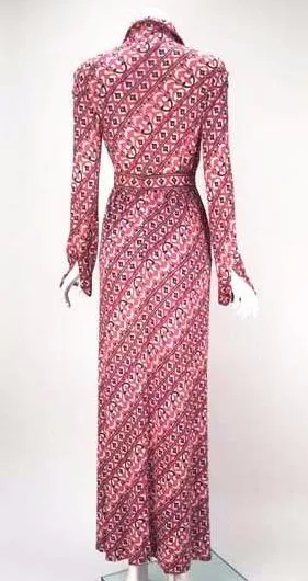 1960s Emilio Pucci Silk Jersey Blend Co Ord Blouse and Maxi Skirt
