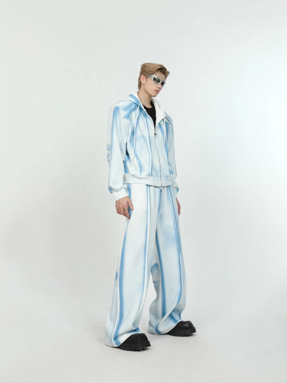 【24s June.】Tie-dyed Gradient Casual Jacket   Straight Wide-leg Pants