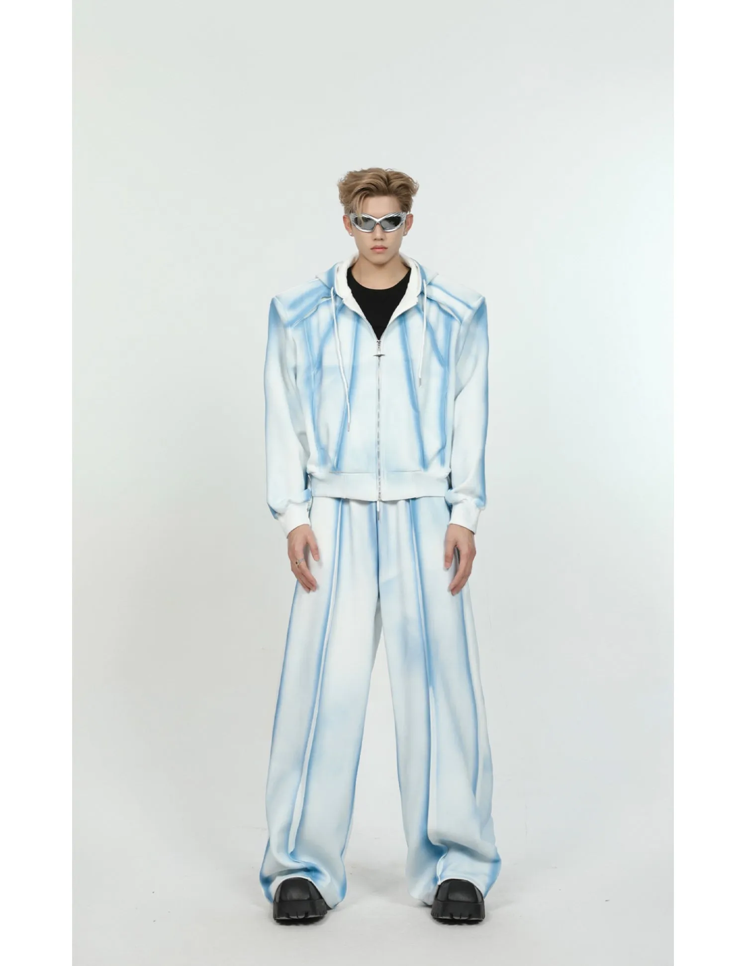 【24s June.】Tie-dyed Gradient Casual Jacket   Straight Wide-leg Pants