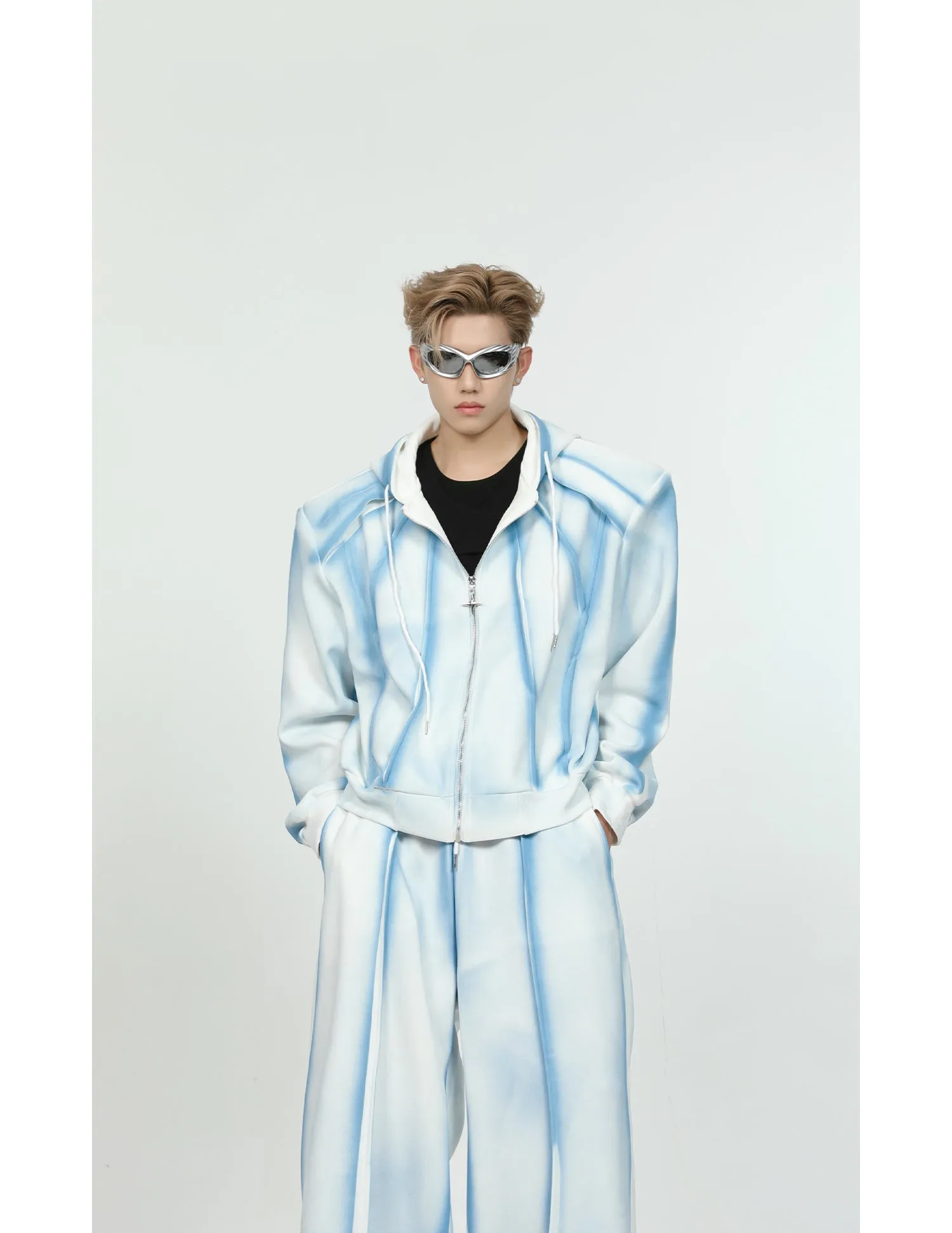 【24s June.】Tie-dyed Gradient Casual Jacket   Straight Wide-leg Pants