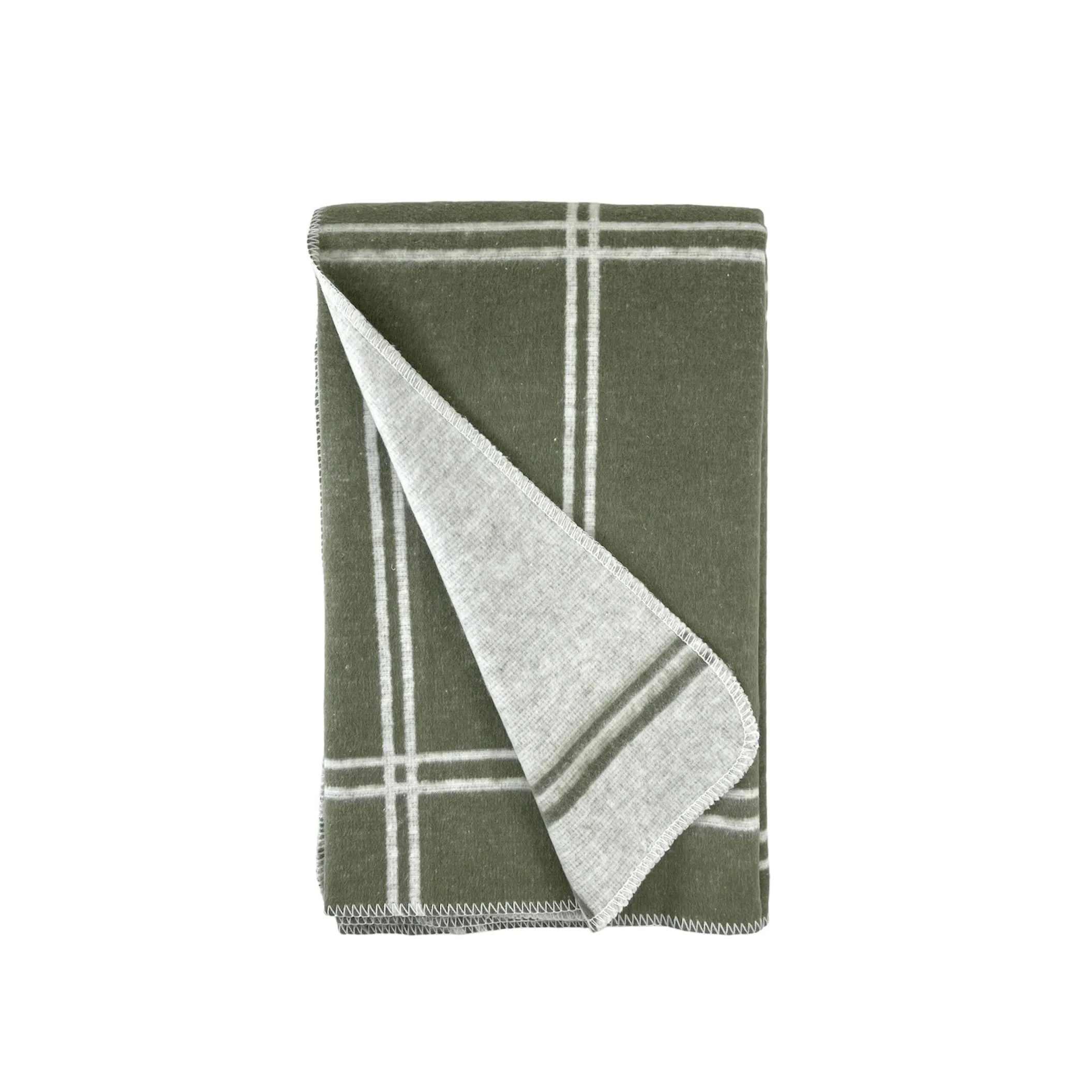 523 - Double Face Windowpane blanket with Stitched Edge 59" x 79"