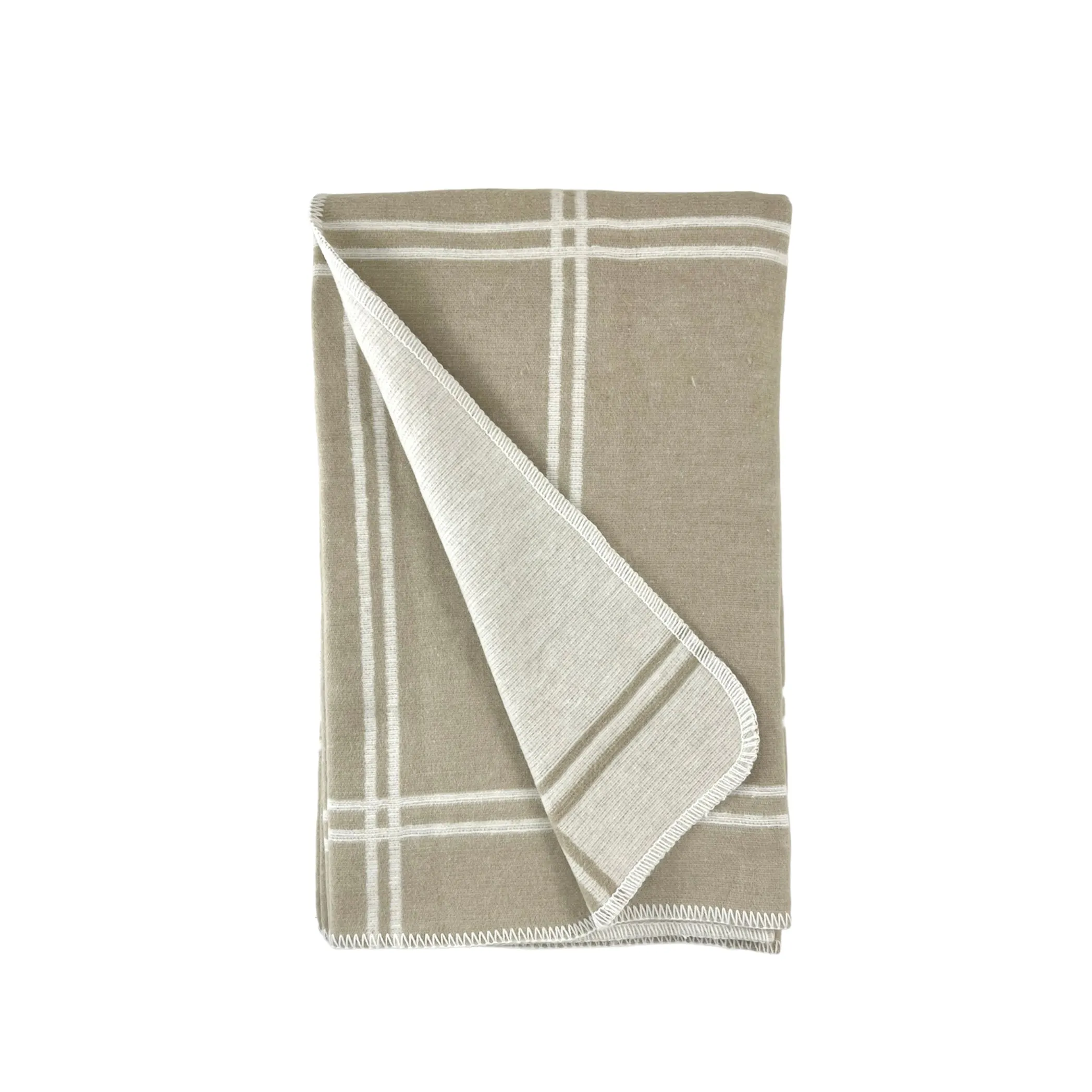 523 - Double Face Windowpane blanket with Stitched Edge 59" x 79"