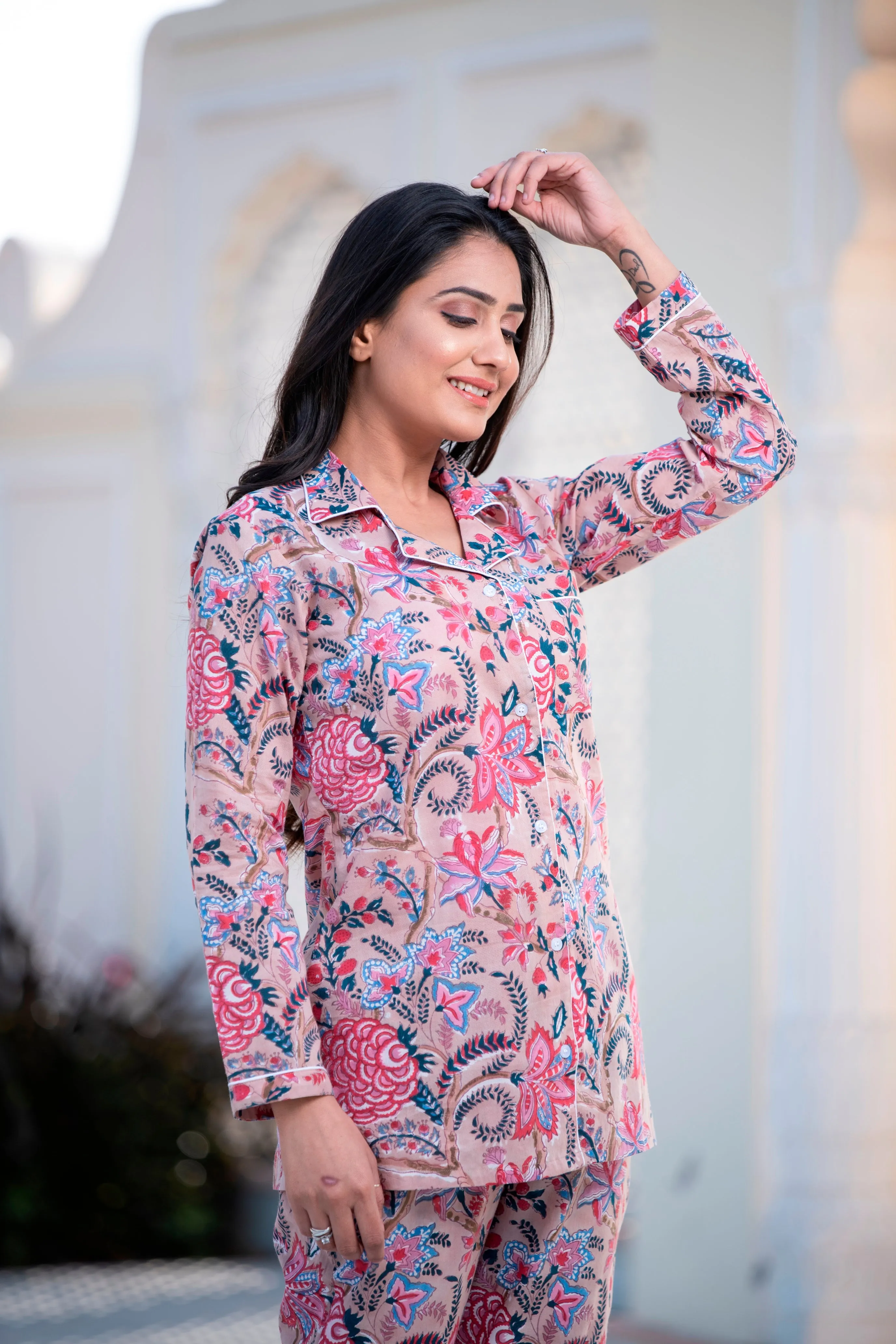A Fit For A Queen Handblock Cotton Night Suit
