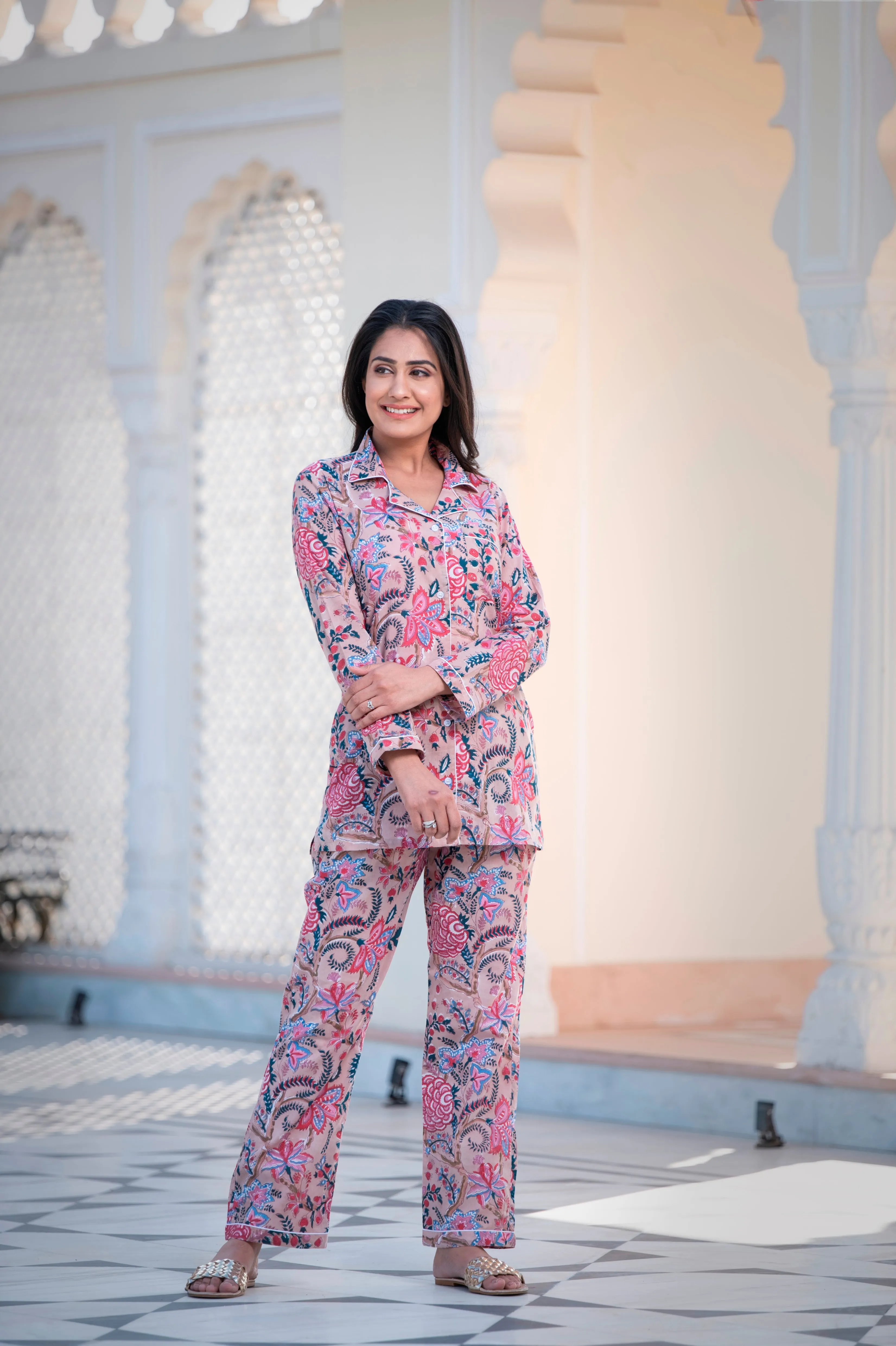 A Fit For A Queen Handblock Cotton Night Suit