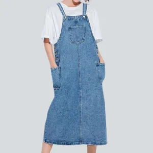 A-line 90s light denim dress