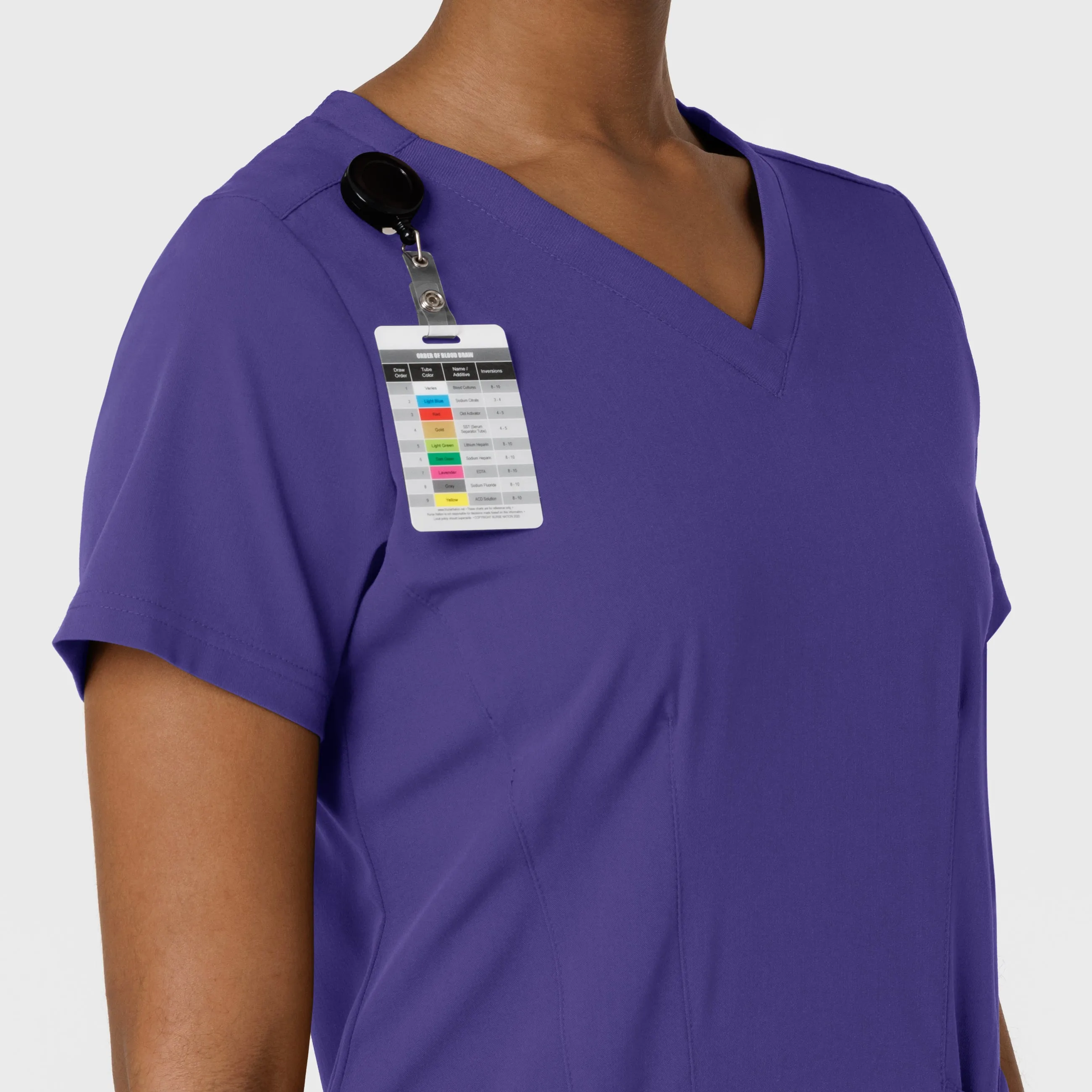 Aero Remix Women's Flex-N-Reach V-Neck Scrub Top - Grape