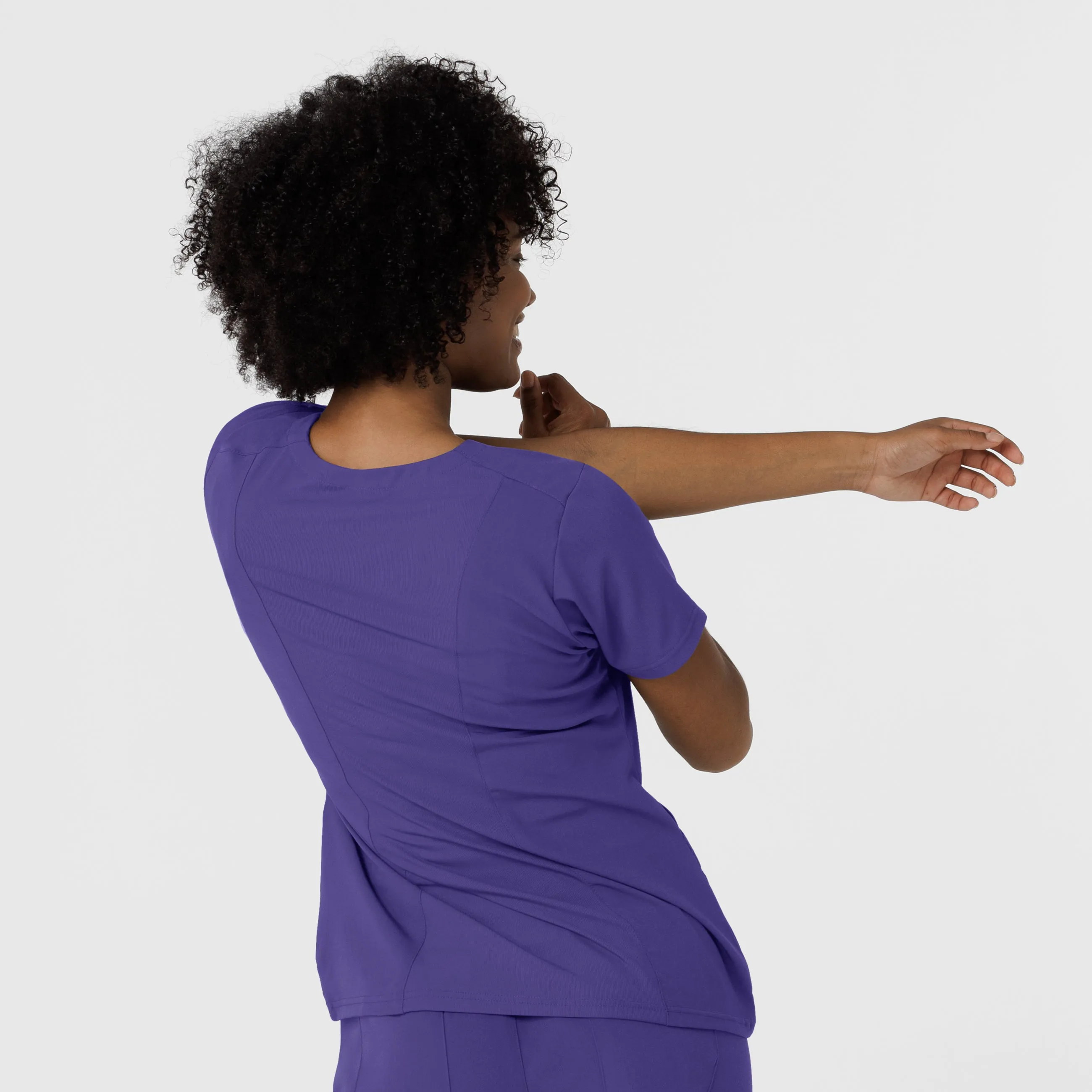 Aero Remix Women's Flex-N-Reach V-Neck Scrub Top - Grape