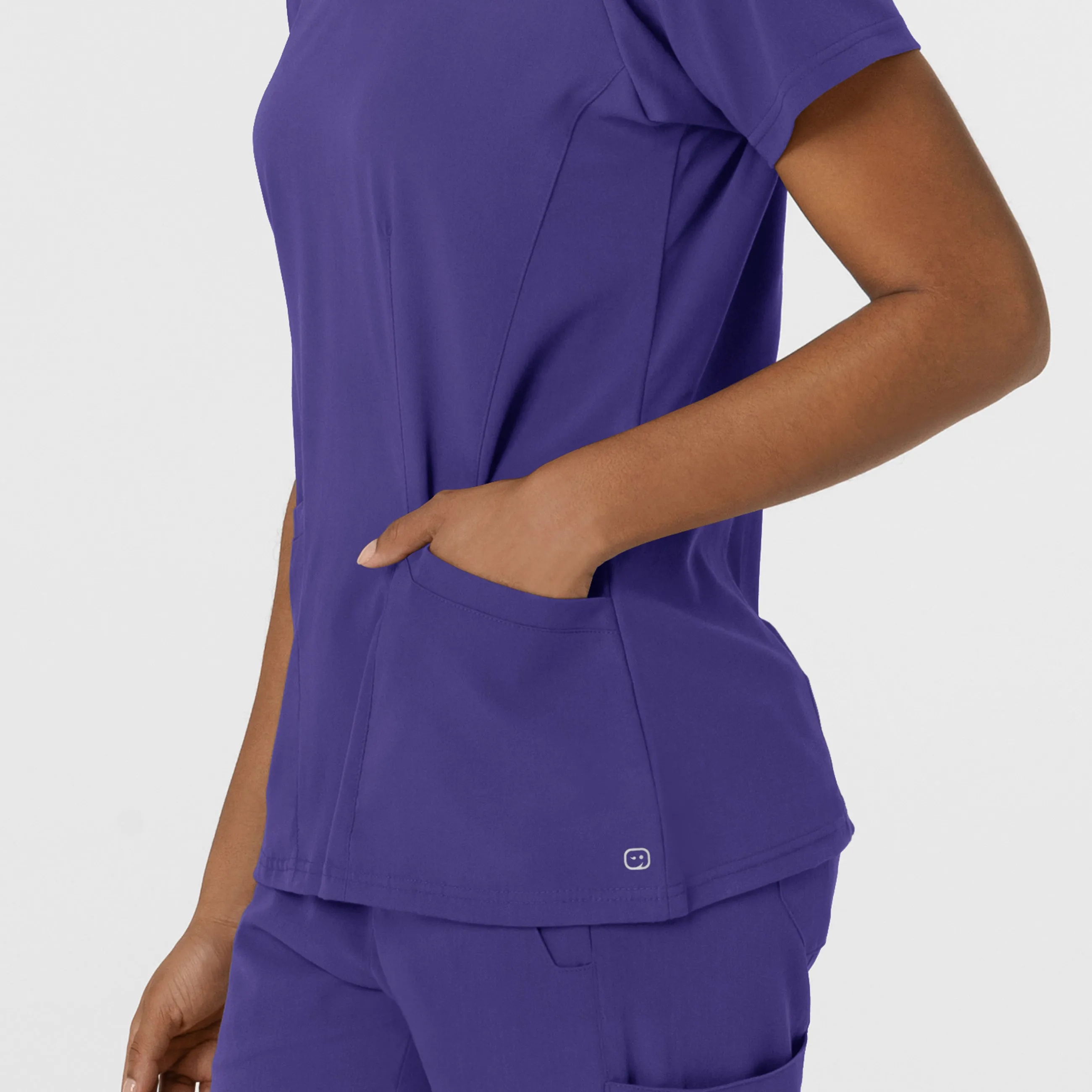 Aero Remix Women's Flex-N-Reach V-Neck Scrub Top - Grape