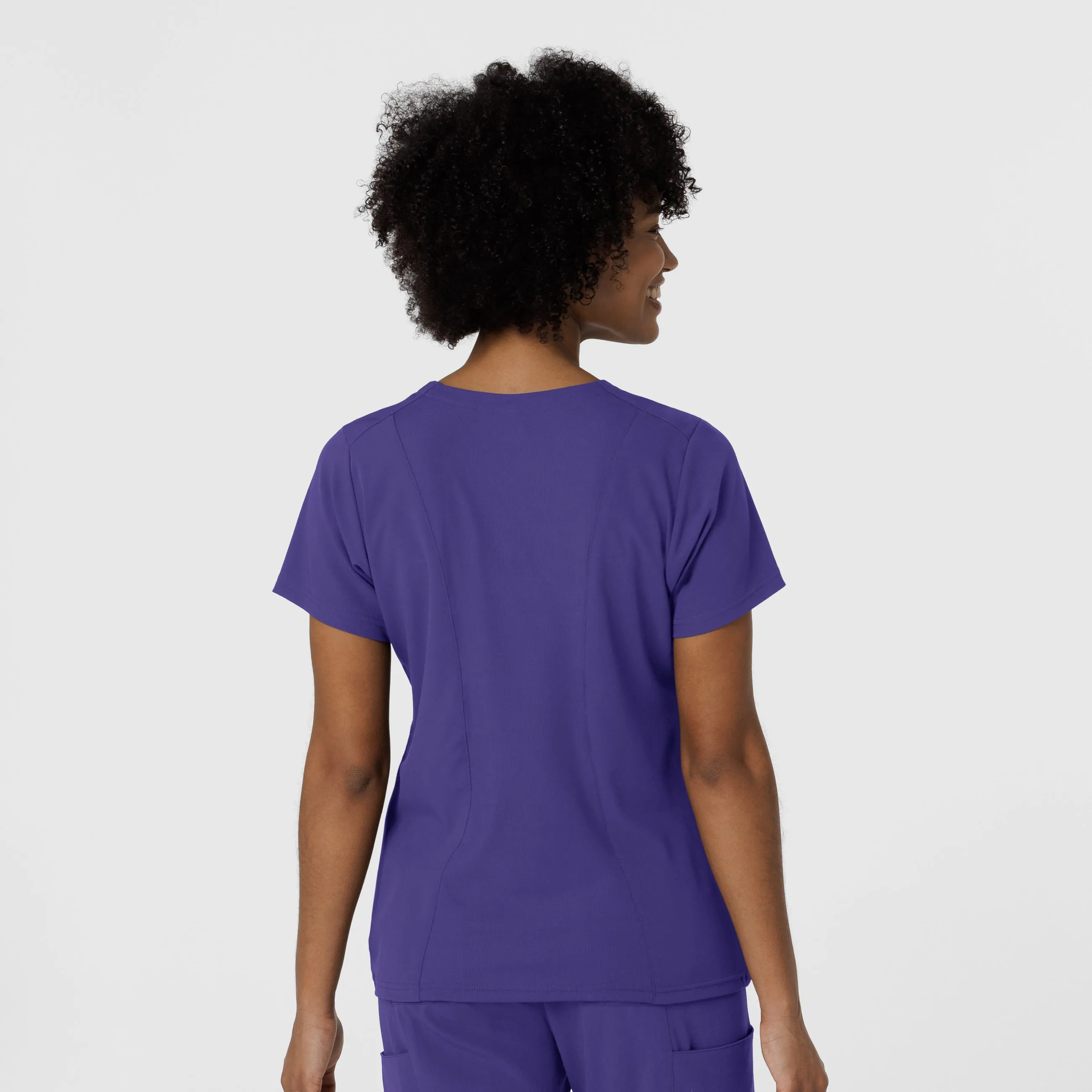 Aero Remix Women's Flex-N-Reach V-Neck Scrub Top - Grape