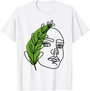 Aesthetic One Line Abstract Fashion Face Minimalist Artsy T-Shirt