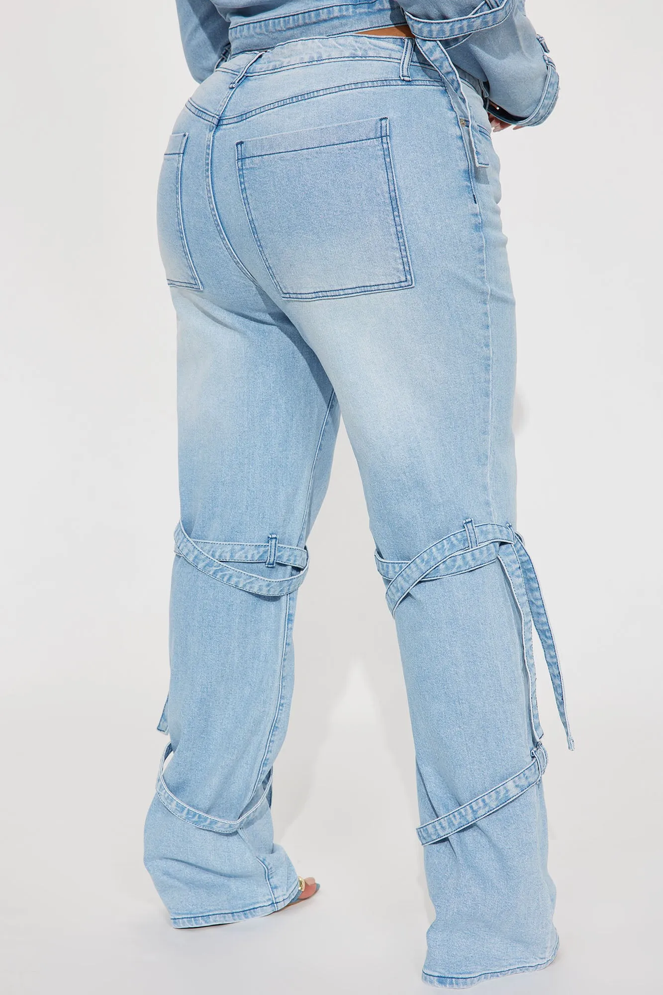 All Tied Up Stretch Straight Leg Jeans - Light Wash