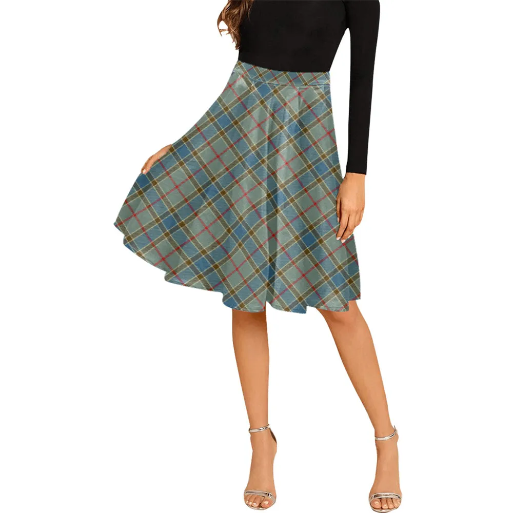 Balfour Blue Tartan Melete Pleated Midi Skirt