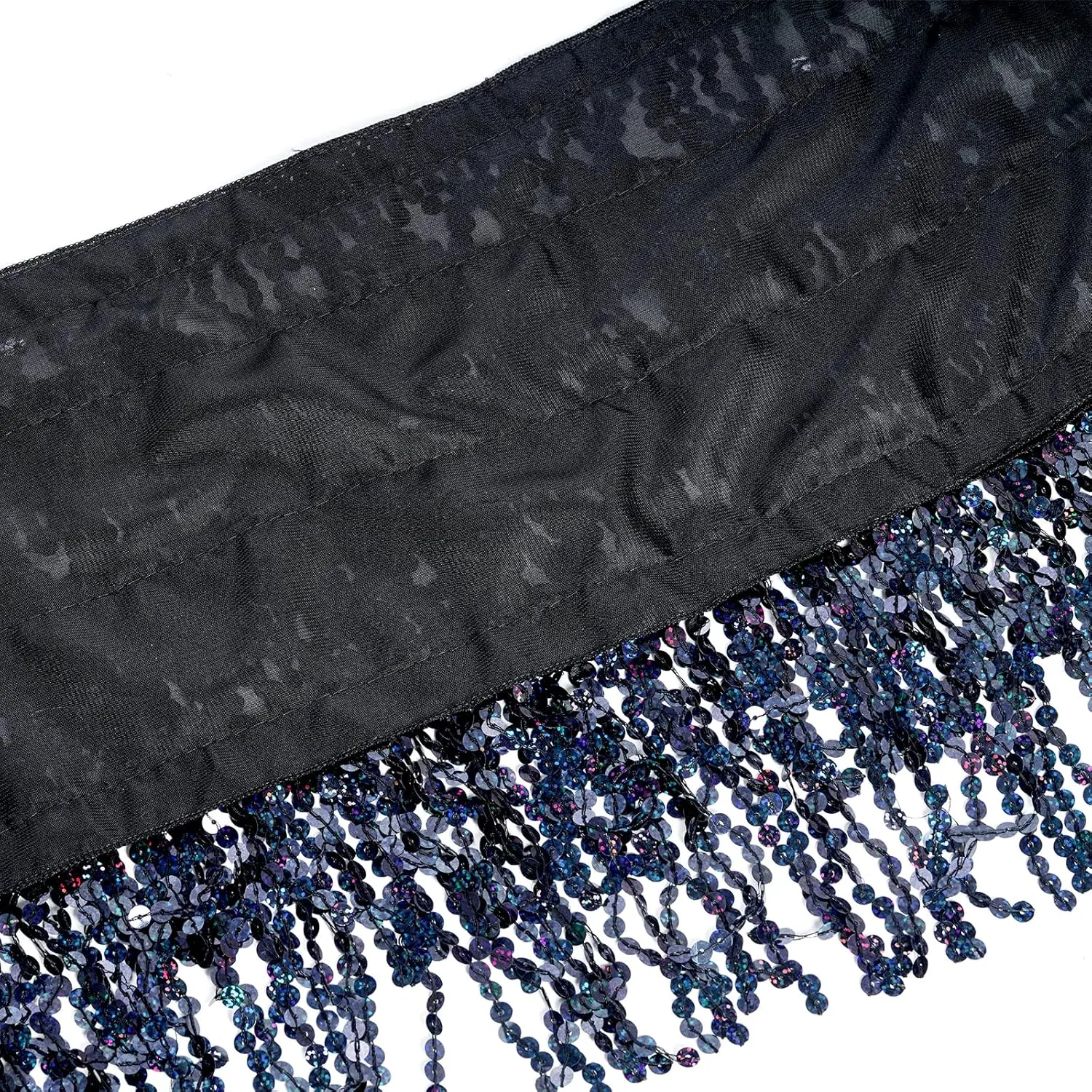 Belly Dance Hip Scarf Sequin Tassel Skirt Wrap Sparkly Rave Costume for Women
