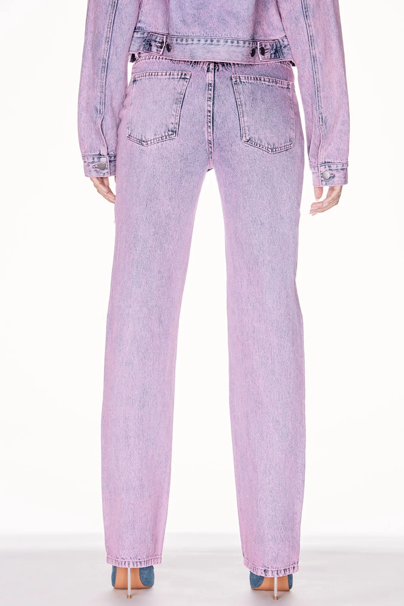 Best Energy Ripped Straight Leg Jeans - Pink