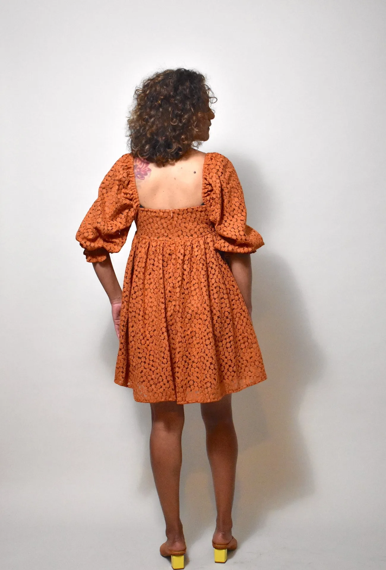 Bishop Sleeve Holiday Dress in Cardamom
