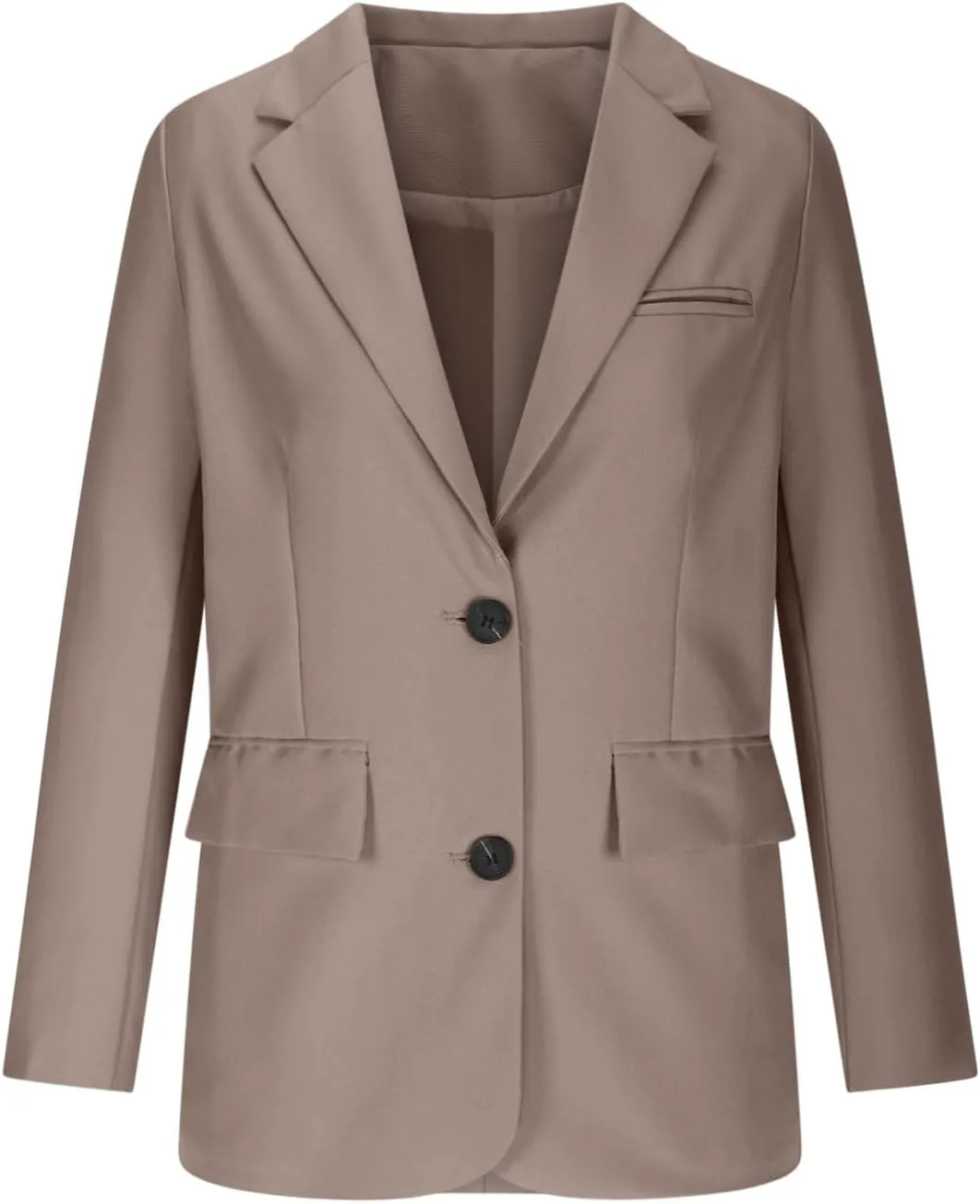 Blazers for Women Business Casual Long Sleeve Lapel Open Front Button Work Office Blazer Jackets with Pockets 2024