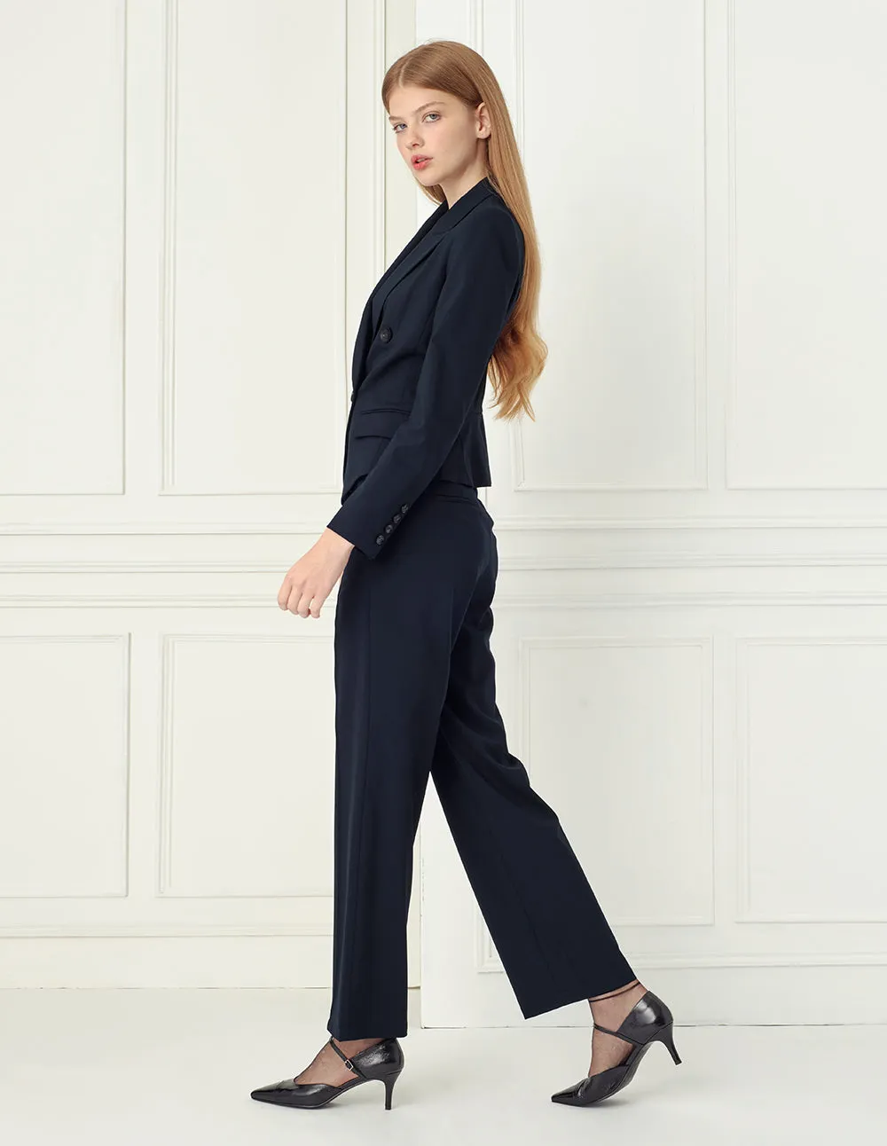 BORA AKSU straight leg suit trousers with buttons