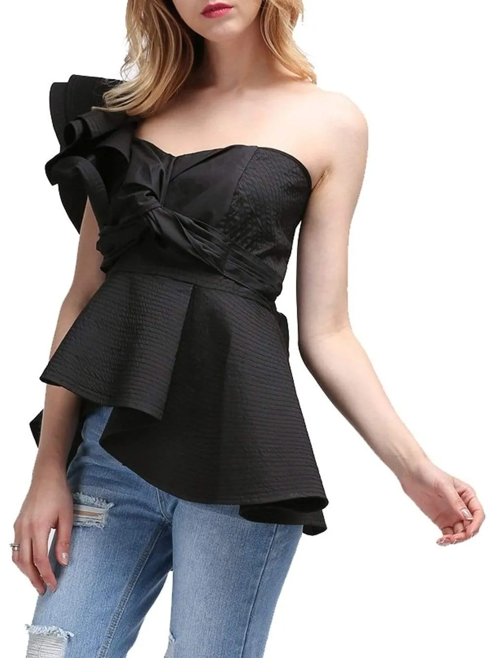CASTILLA One-Shoulder Top