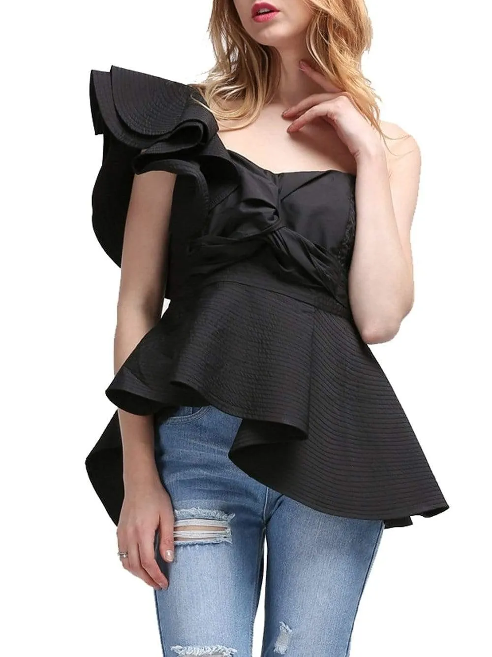 CASTILLA One-Shoulder Top