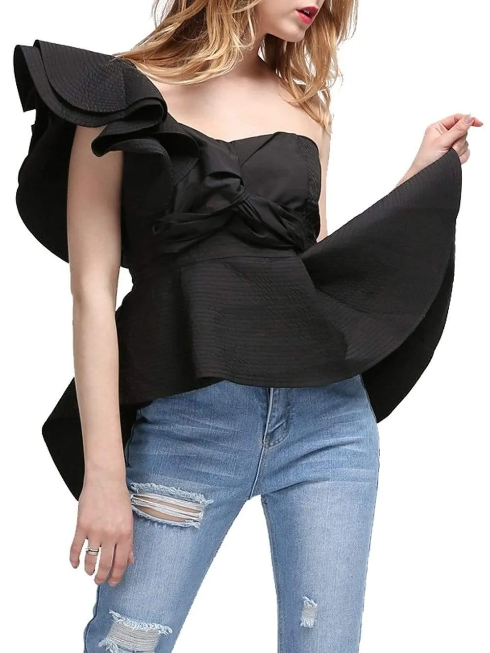 CASTILLA One-Shoulder Top