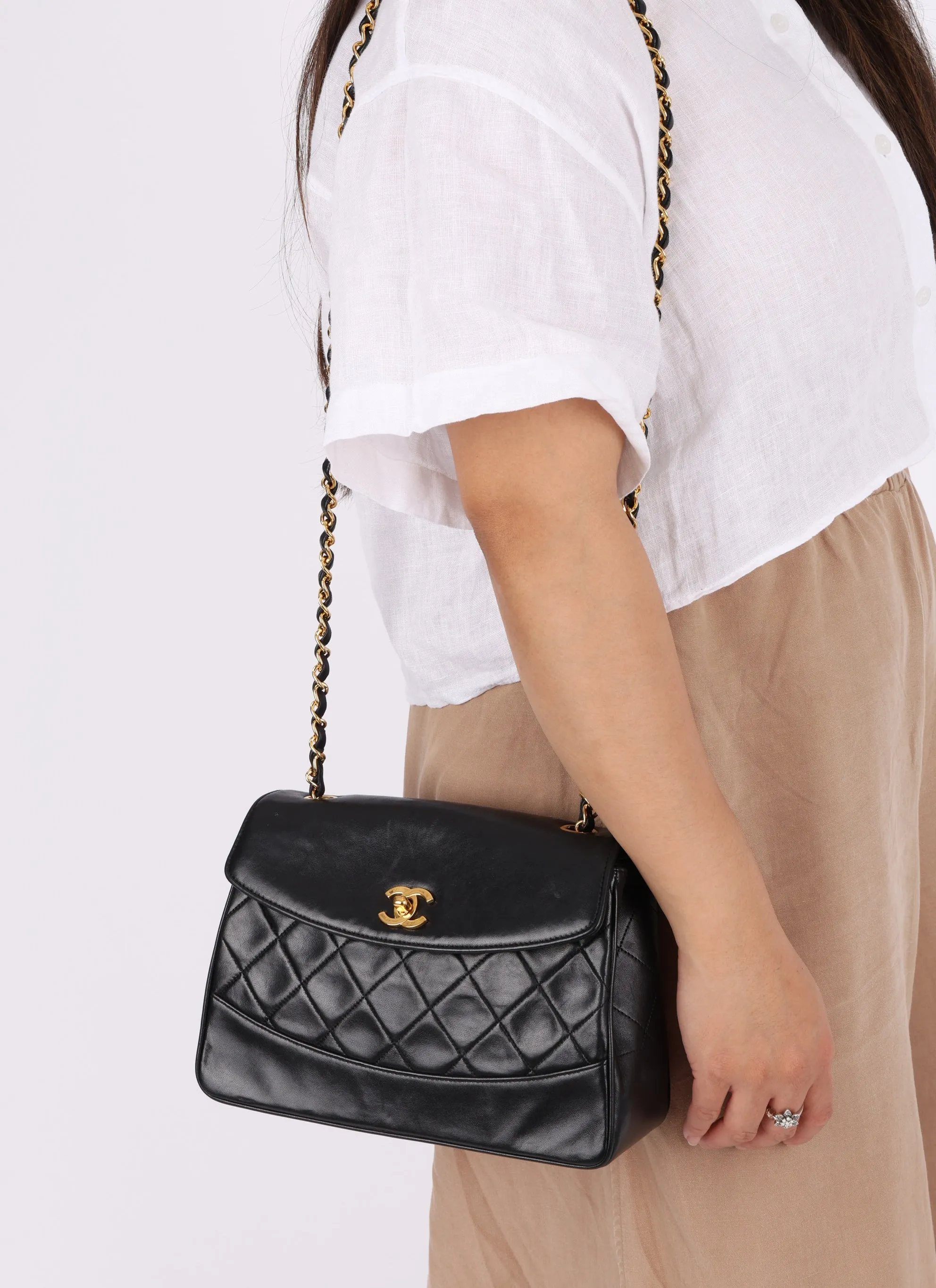 Chanel 1989 Lambskin Trapezoid Single Flap