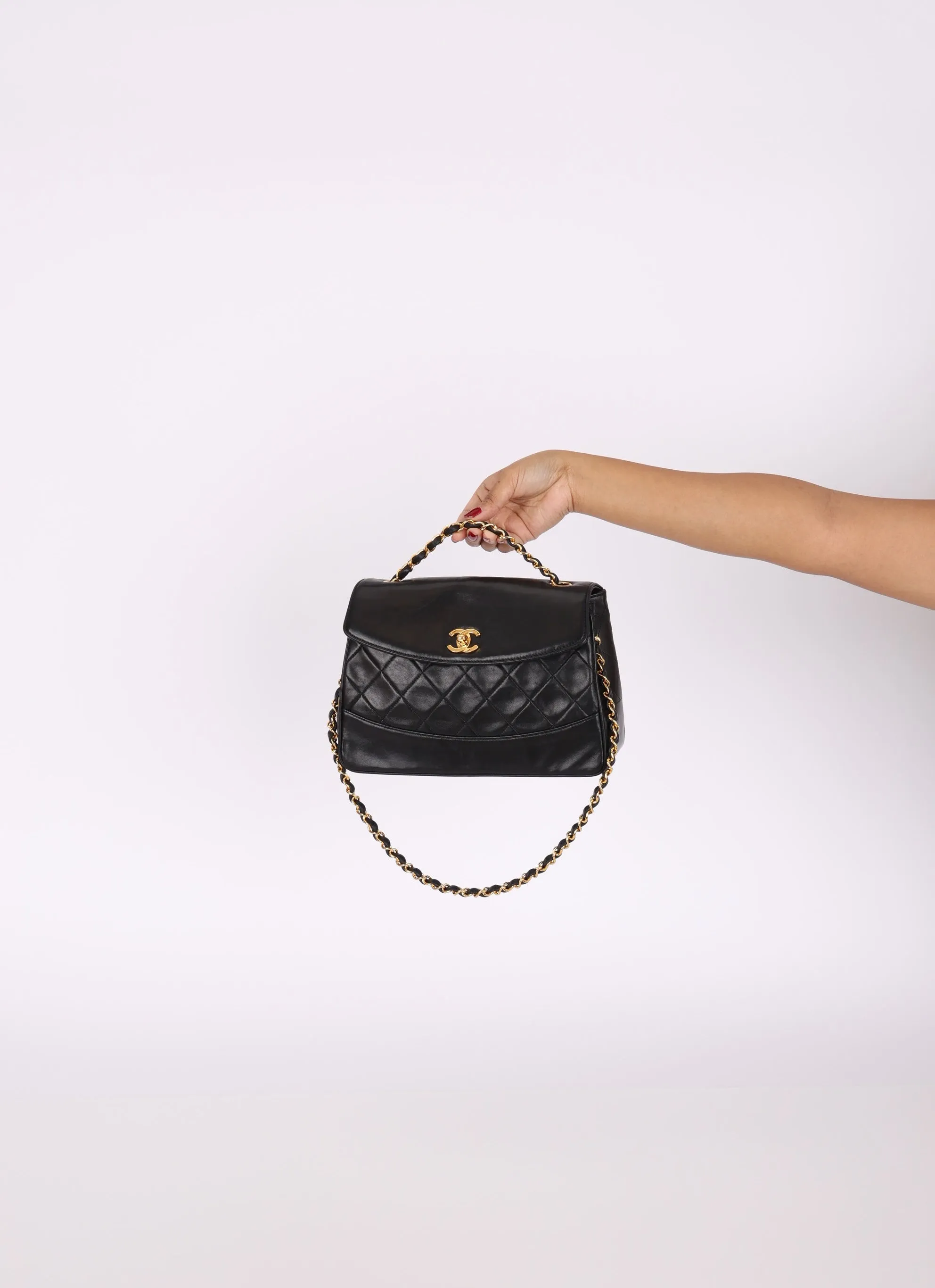 Chanel 1989 Lambskin Trapezoid Single Flap