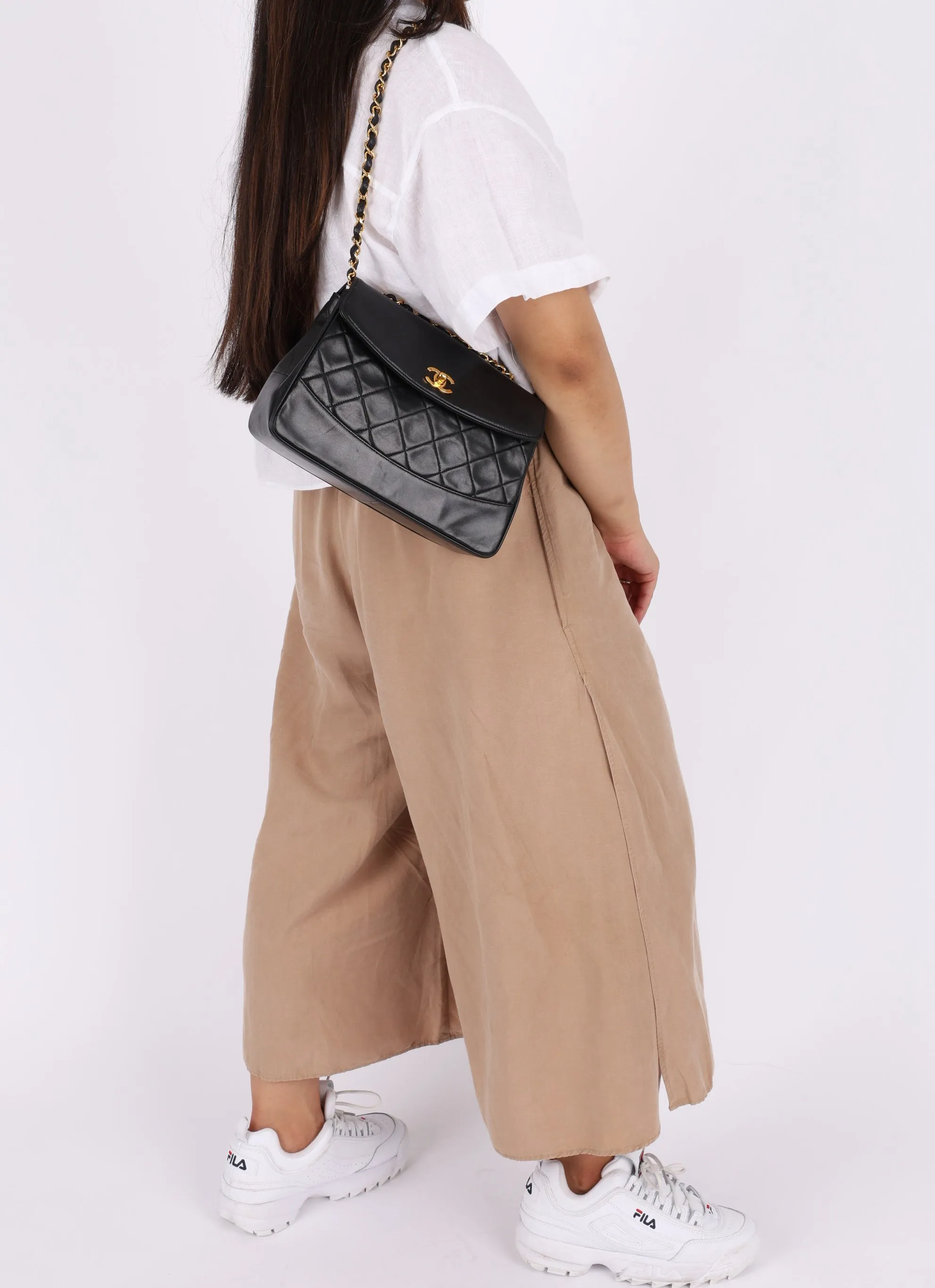 Chanel 1989 Lambskin Trapezoid Single Flap