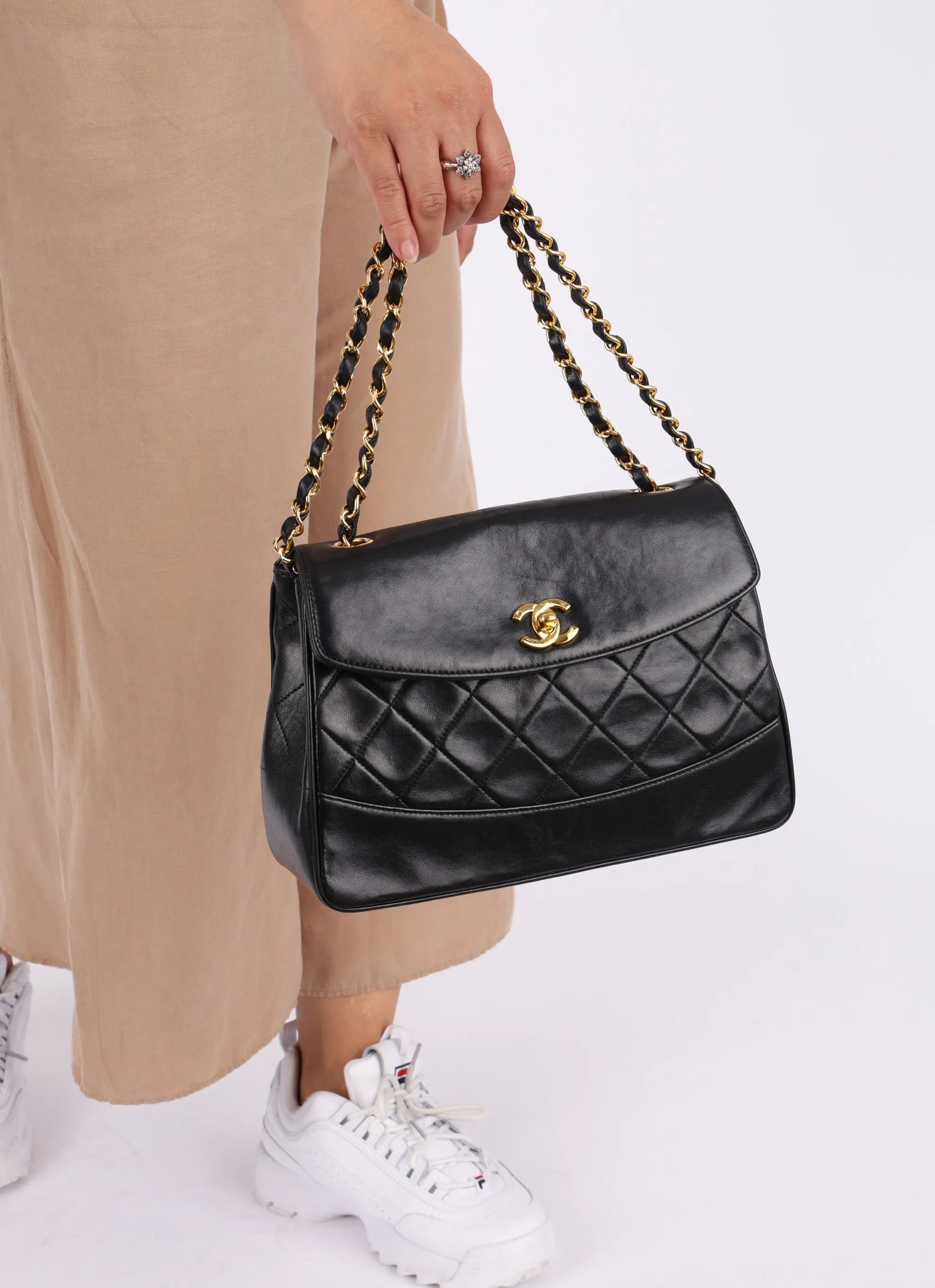 Chanel 1989 Lambskin Trapezoid Single Flap