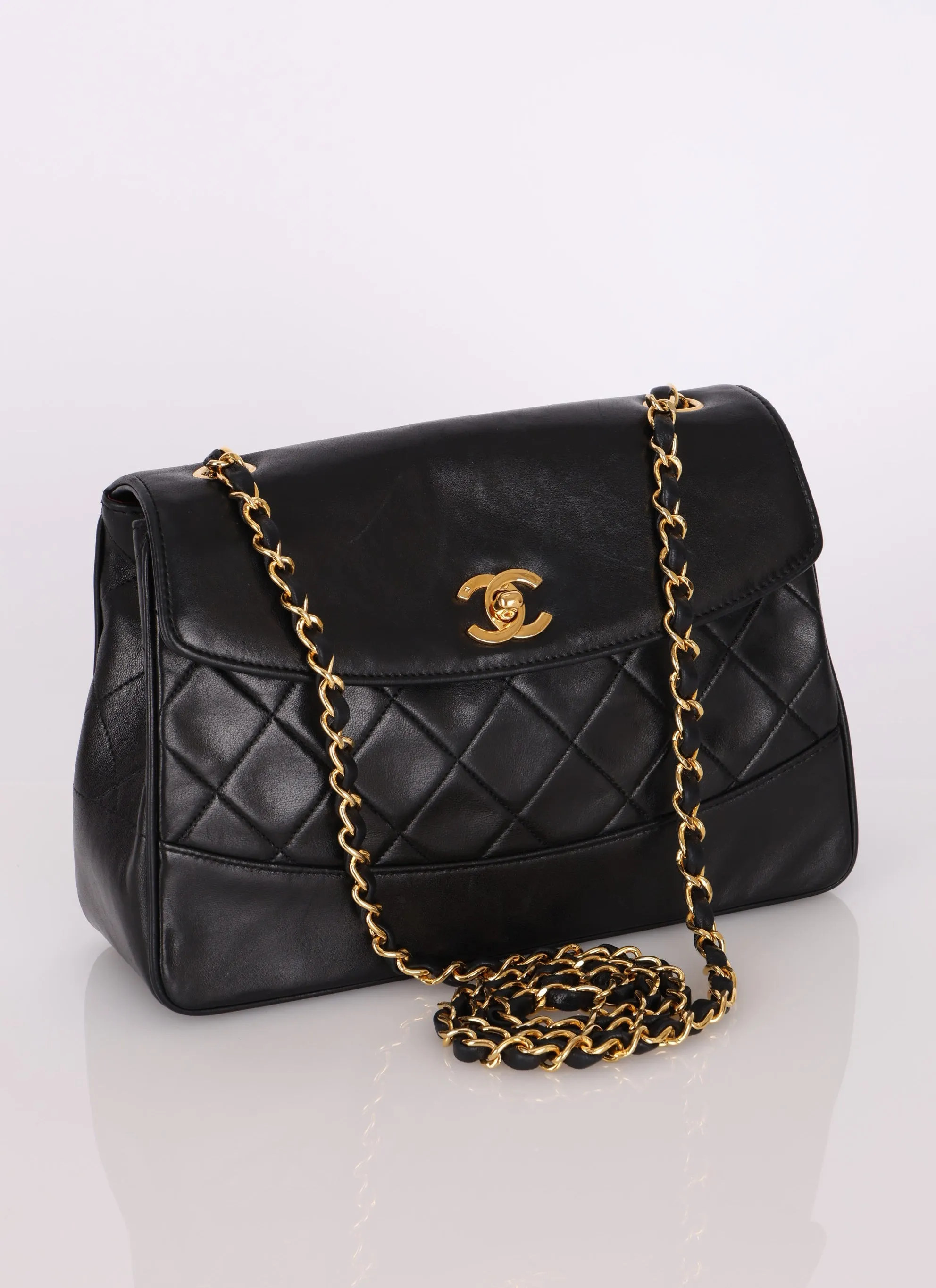 Chanel 1989 Lambskin Trapezoid Single Flap