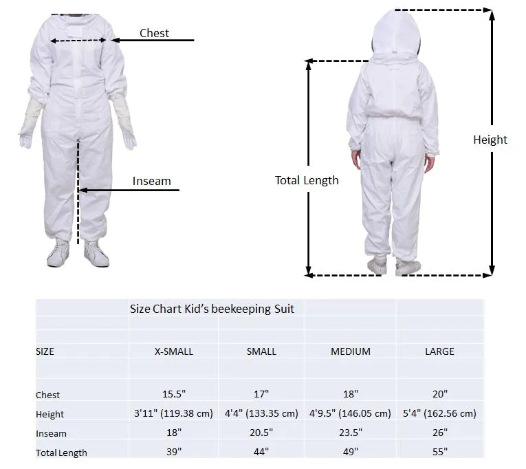 Children Ventilated  Beekeeping Suit  with Veil