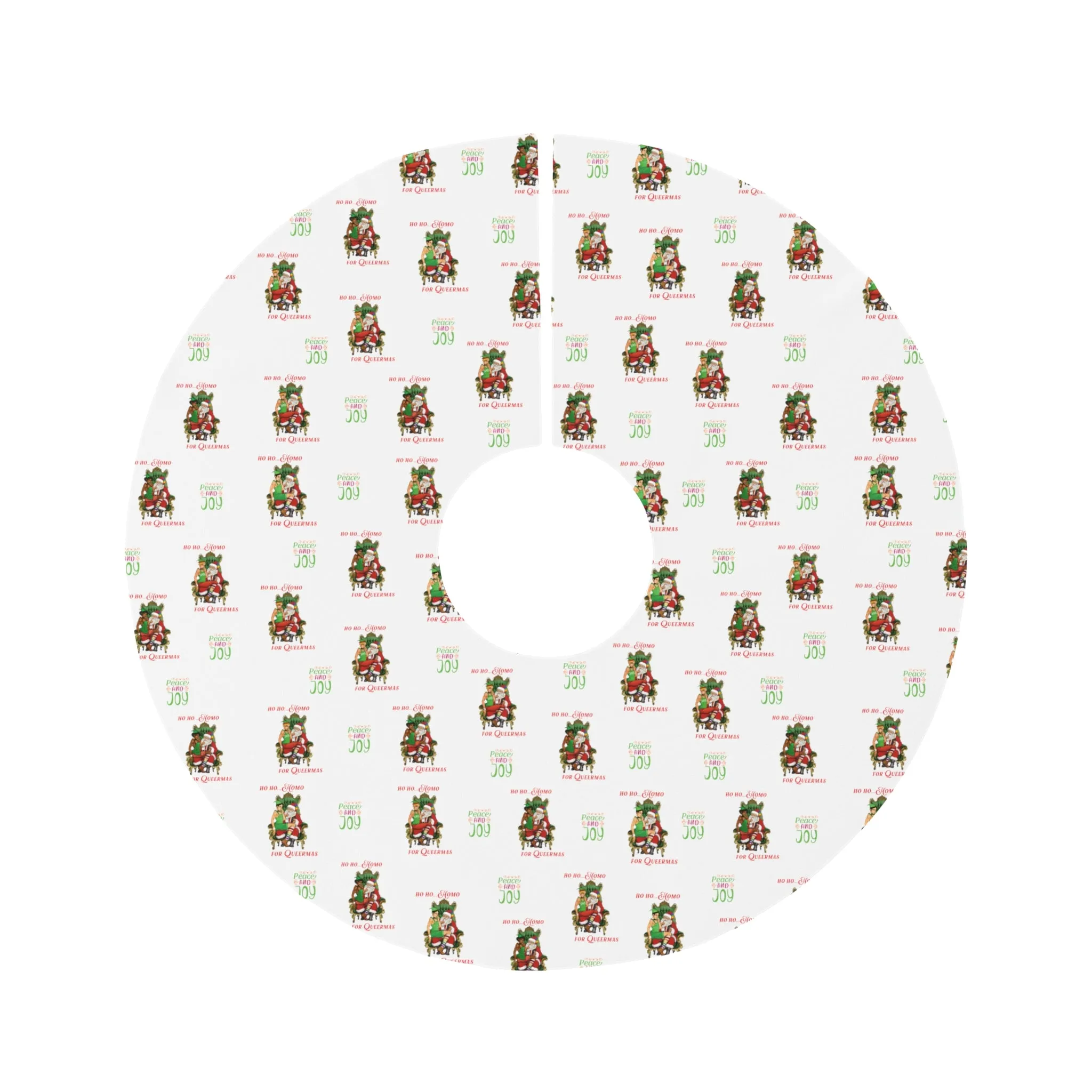 Christmas LGBTQ  Round Tree Skirt ,  Ho Ho Homo Queermas