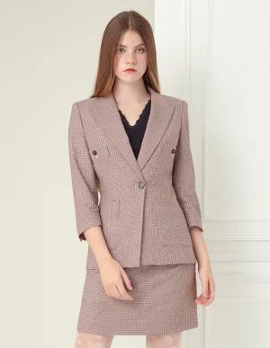 Classic slim fit houndstooth skirt