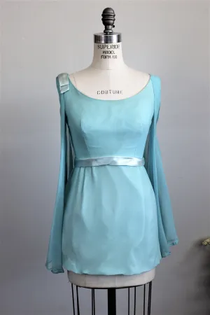 CLEARANCE: Vintage 1960s Robins Egg Blue Flowy Blouse