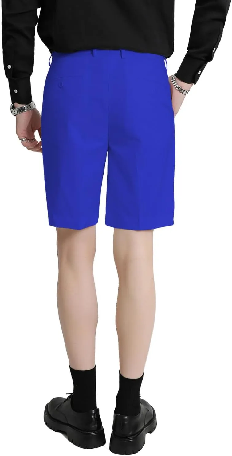 Dubtiy Mens Flat Front Pleat Golf Shorts Casual Formal Classic Wrinkle-Free Shorts