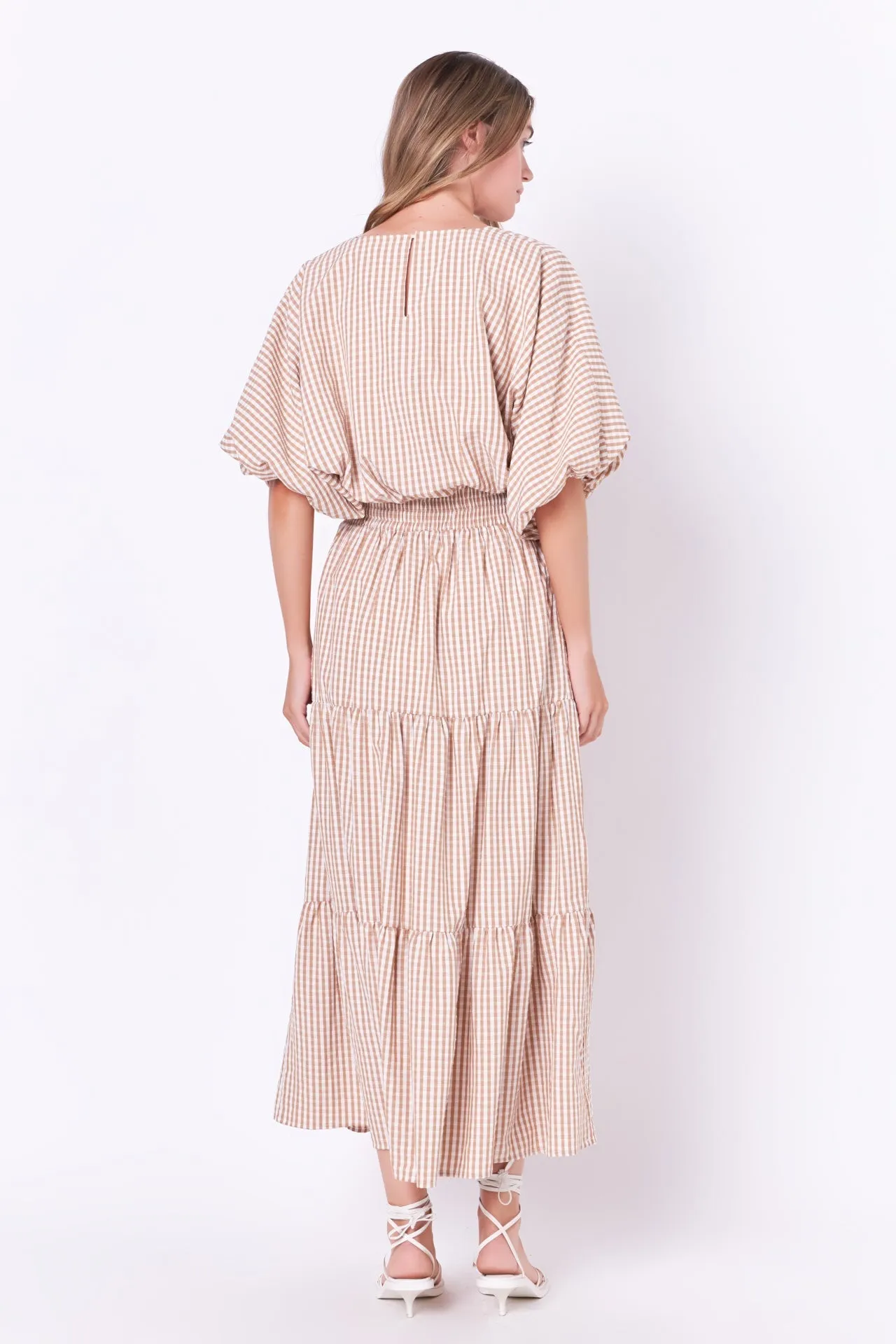 English Factory - Check Tiered Maxi Skirt