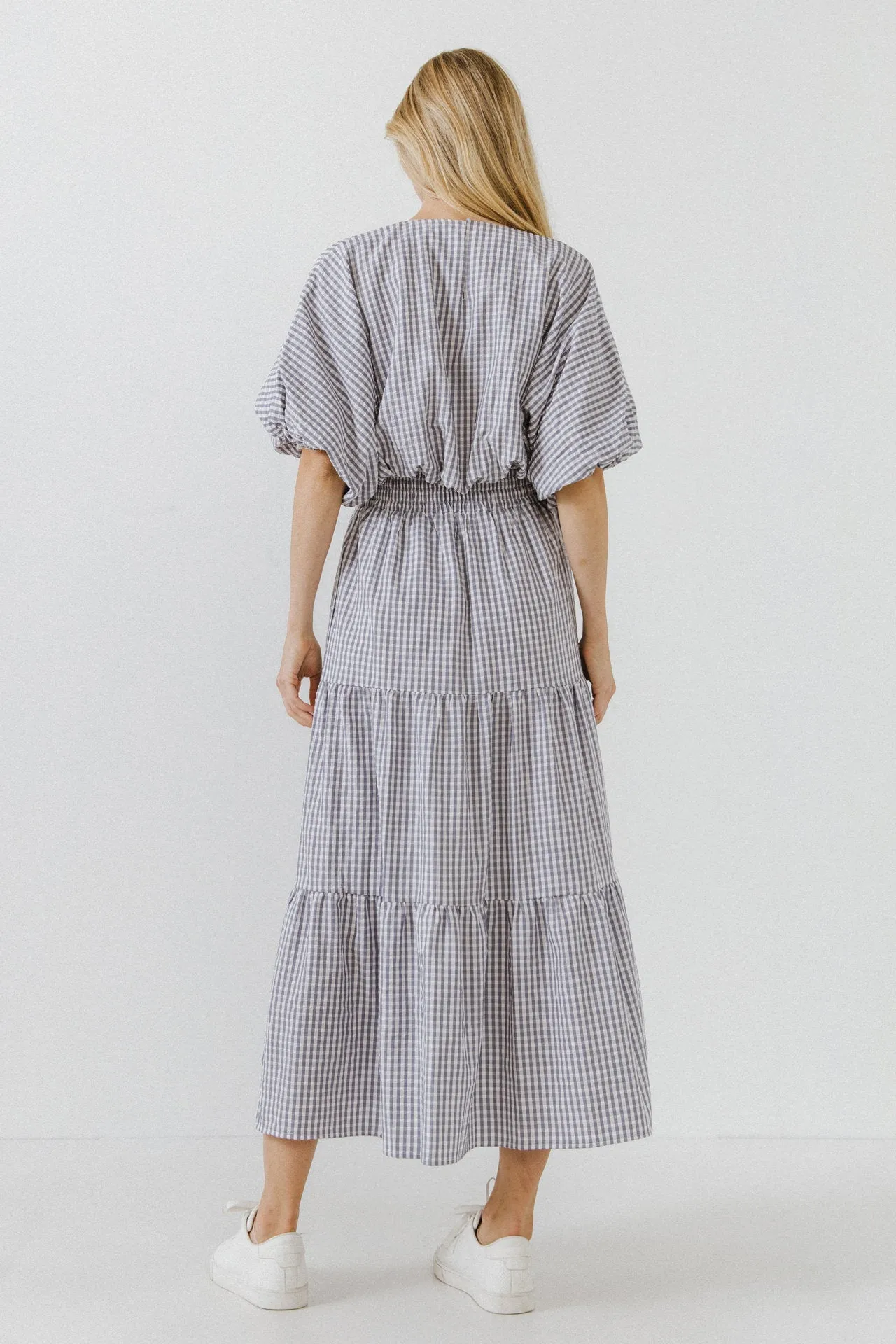 English Factory - Check Tiered Maxi Skirt