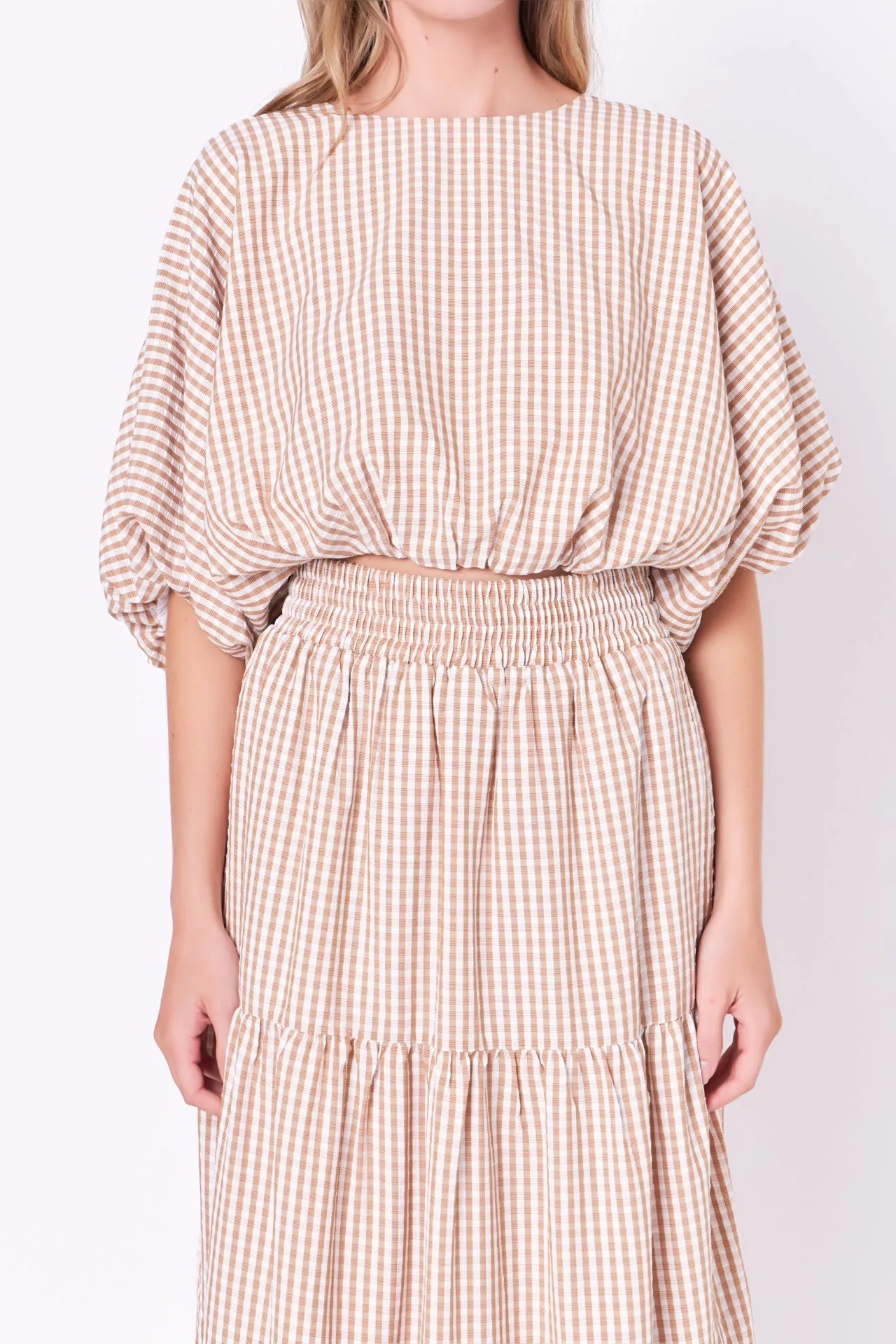 English Factory - Check Tiered Maxi Skirt