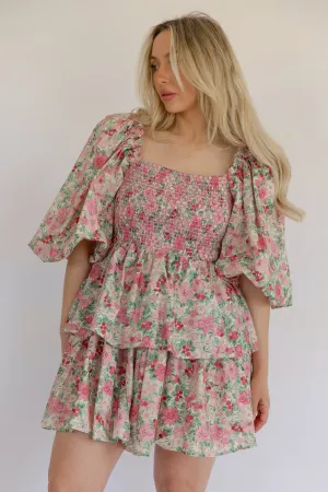 Floral Puff Sleeve Statement Dress