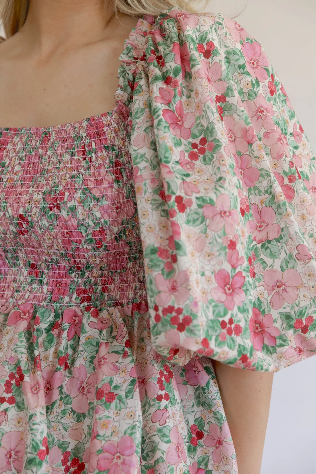 Floral Puff Sleeve Statement Dress