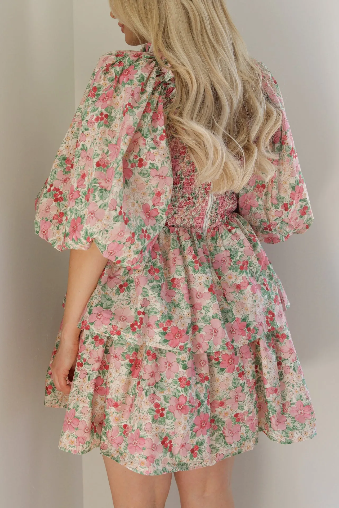 Floral Puff Sleeve Statement Dress