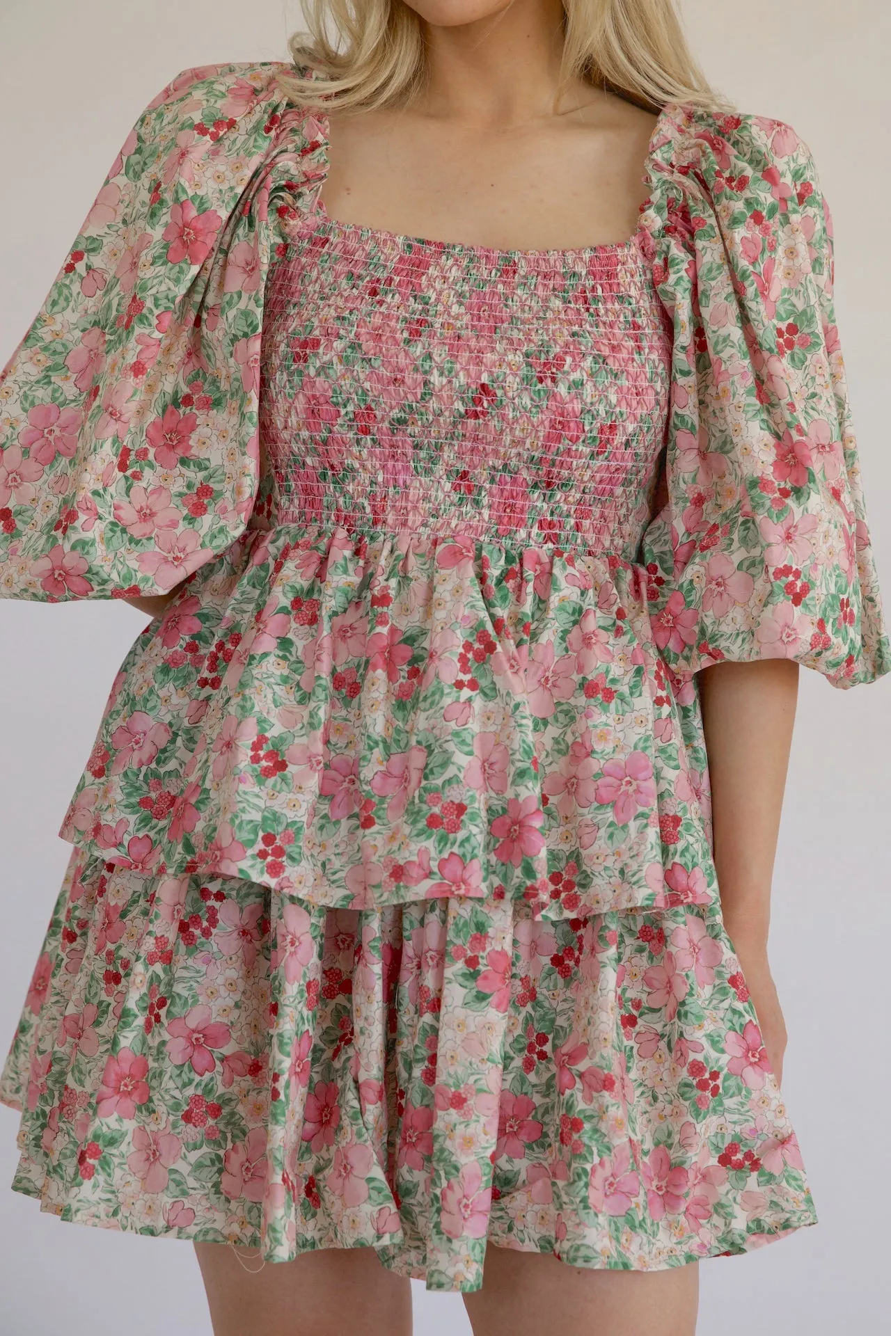 Floral Puff Sleeve Statement Dress