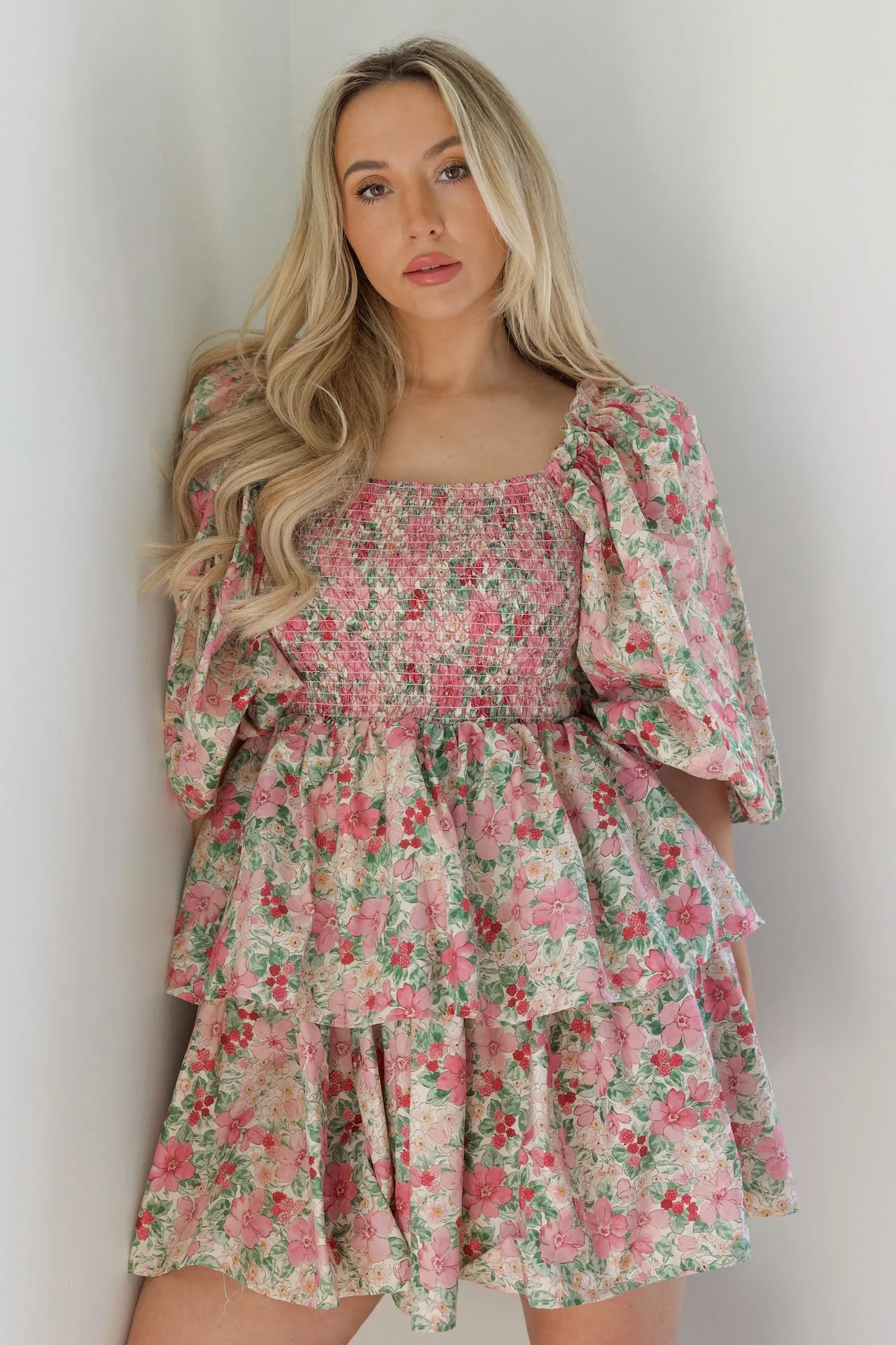Floral Puff Sleeve Statement Dress