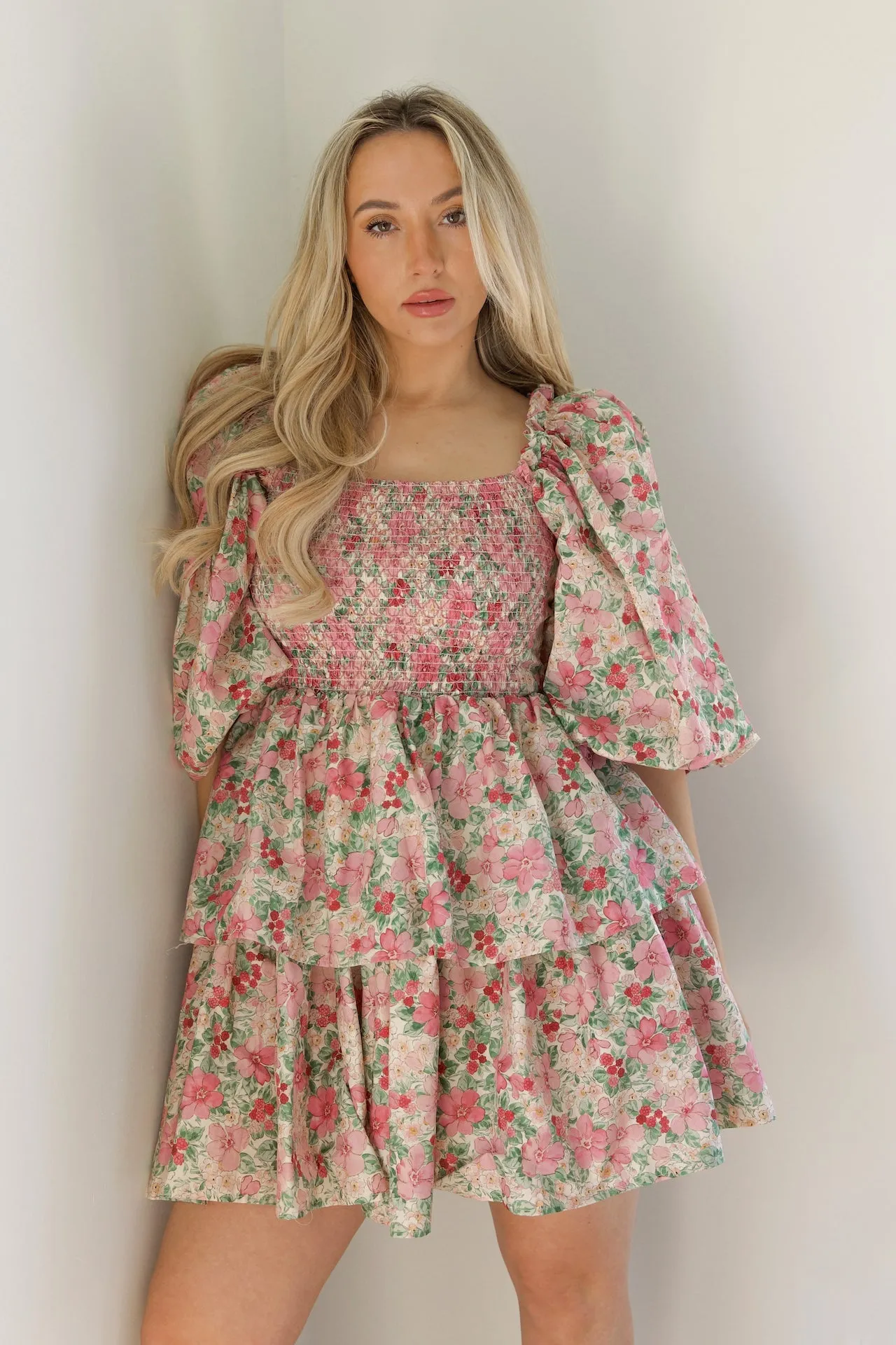 Floral Puff Sleeve Statement Dress