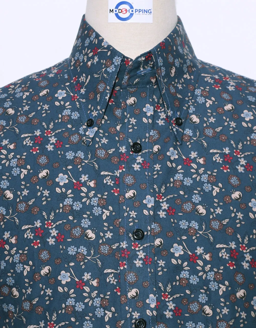 Floral Shirt | 60s Style Multi Color Floral Print Men Shirt