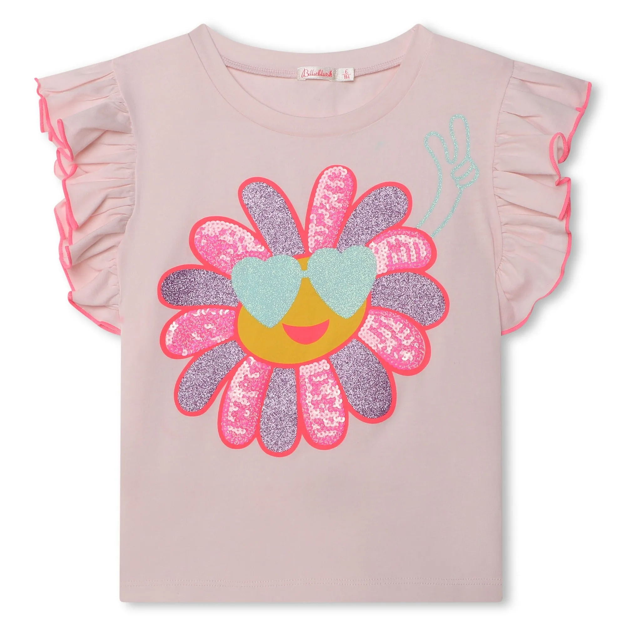 Flouncy Sleeve Flower Graphic Tee