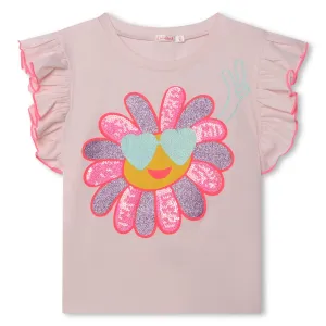 Flouncy Sleeve Flower Graphic Tee