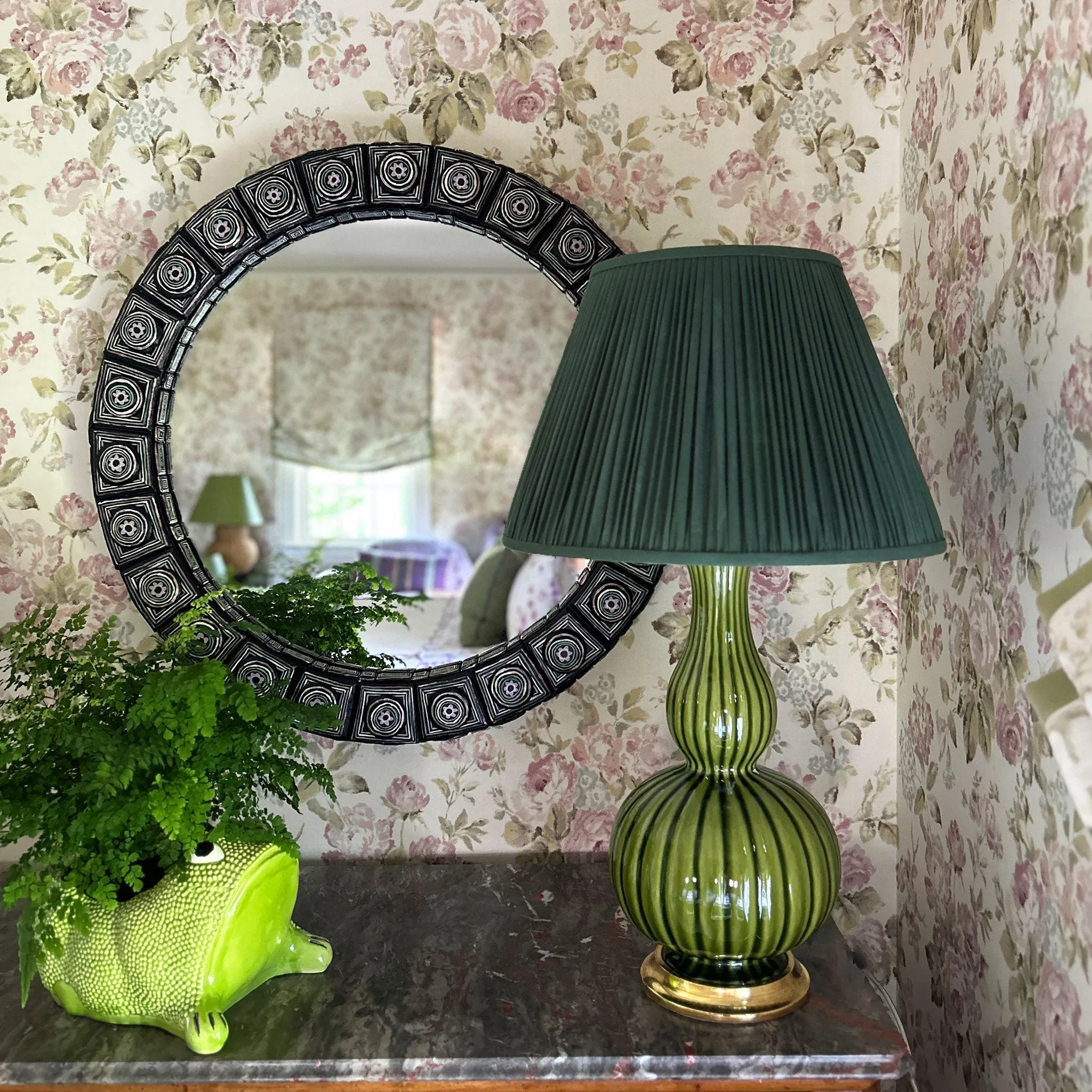Forest Green Linen Lampshade