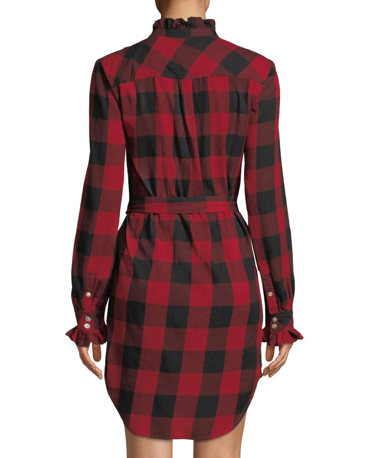 Frame - Long-Sleeve Flannel Check Dress