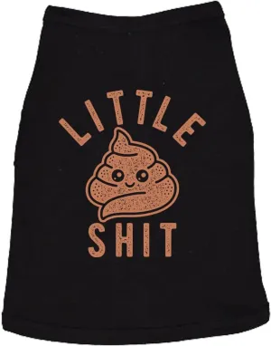 Funny Dog Shirt Gag Outdoor Outfit  Little Poop Cartoon Graphic Tee  Lightweight Cotton Blend for Small to Extra Large Dogs  Sarcastic Pet Gift for Dog Lovers Black, S