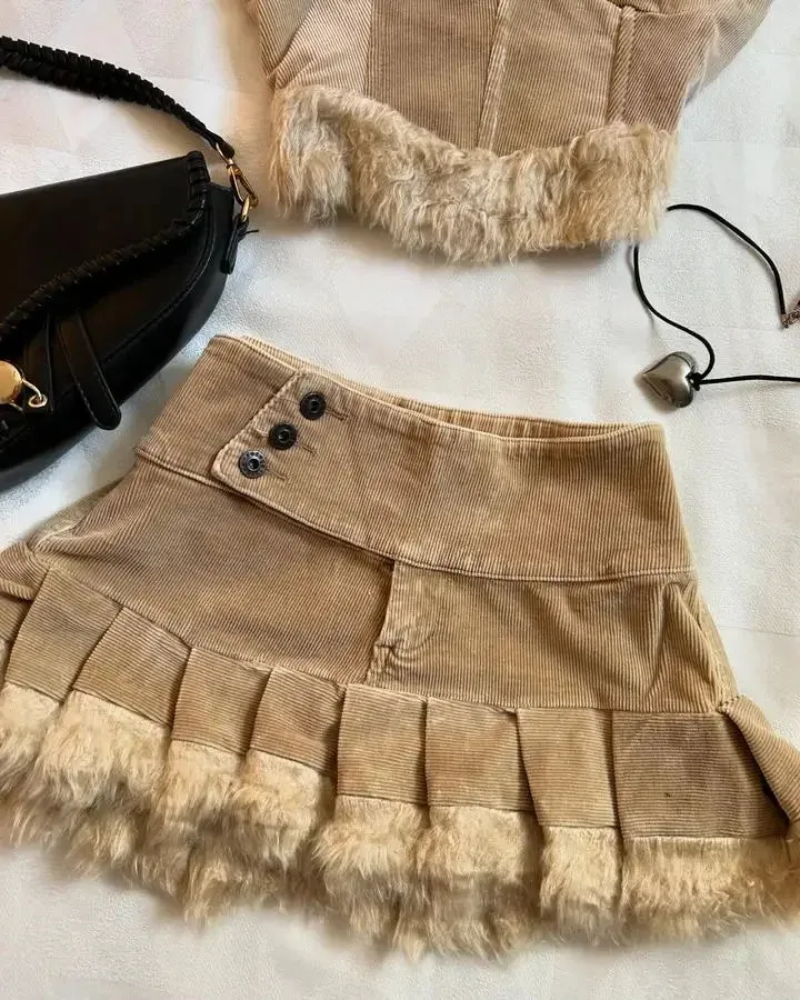 Girlary Harajuku New Skirt Sets Are Fashion Sexy Two Piece Sets Womens Outfits Bow Knitted Long Sleeves Kawaii Mini Skirt with Crop Tops